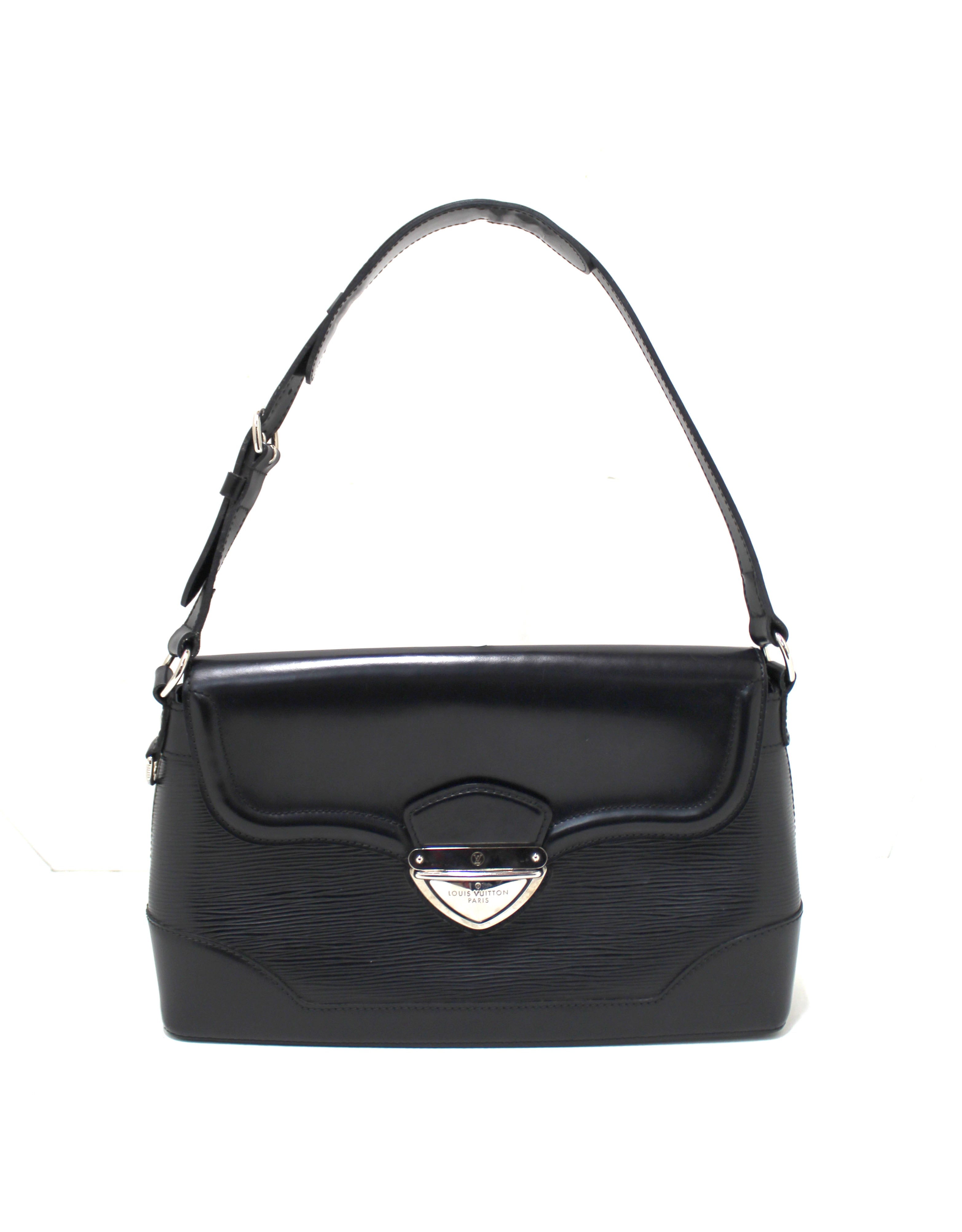 Authentic Louis Vuitton Black Epi Leather Bagatelle PM Shoulder Bag