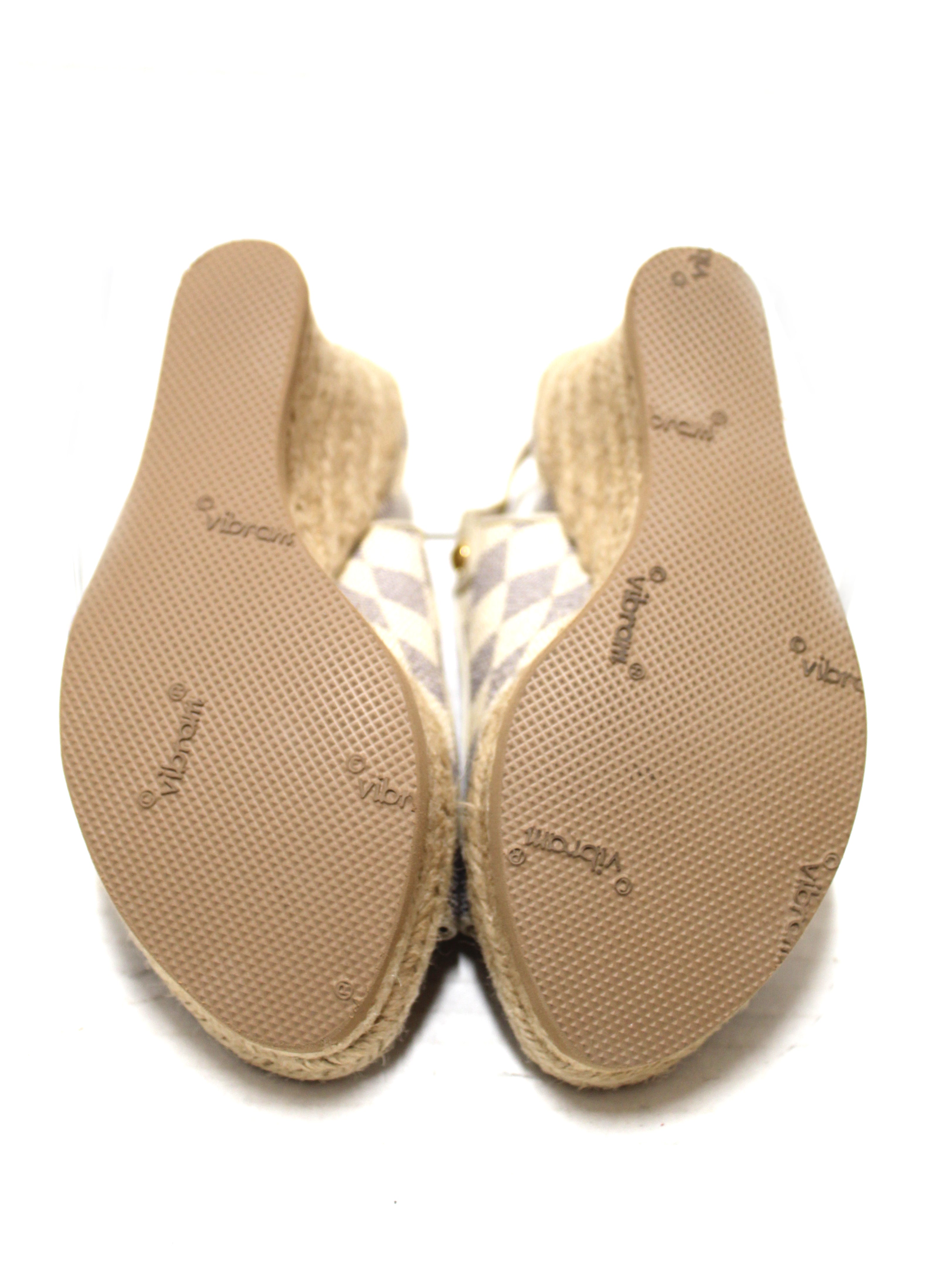 Louis Vuitton Damier Azur Wedge Sandals Size 38.5 Louis Vuitton