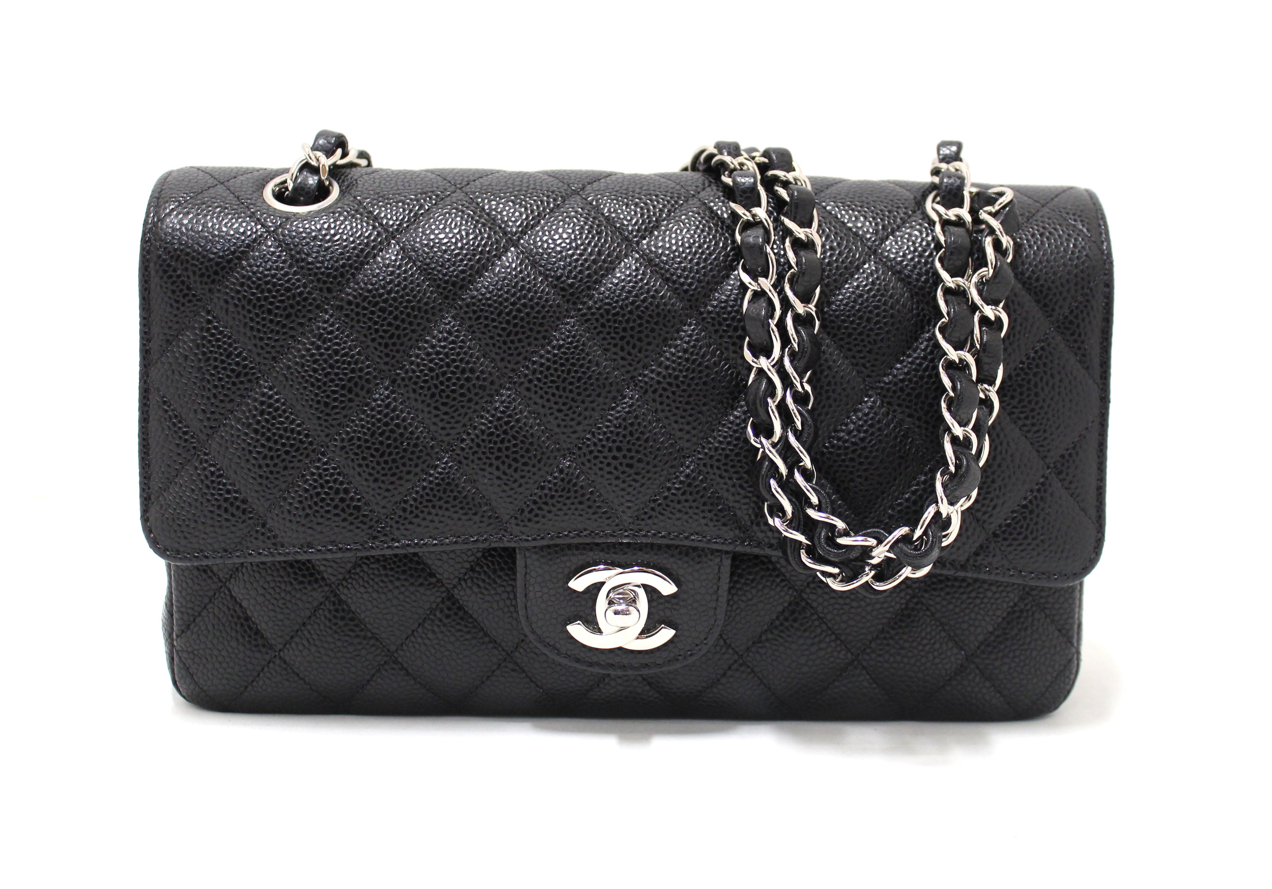 Authentic Chanel Caviar Quilted Small Double Flap Black - clothing