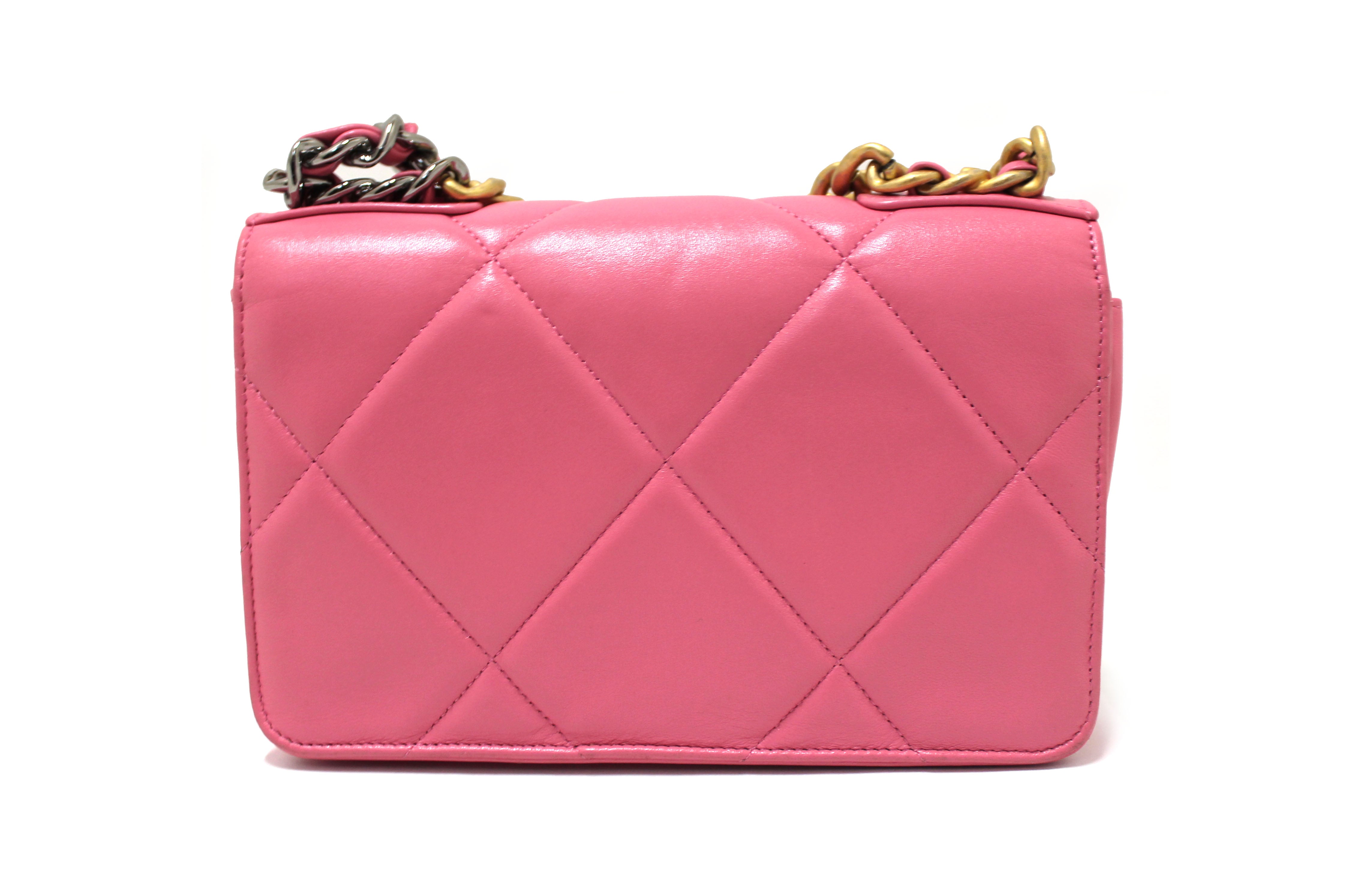 Authentic Chanel 19 Wallet On Chain WOC Pink Lambskin Leather – Paris  Station Shop