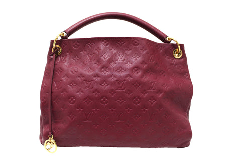 Authentic Louis Vuitton Pink Empreinte Leather Artsy MM Hobo Bag