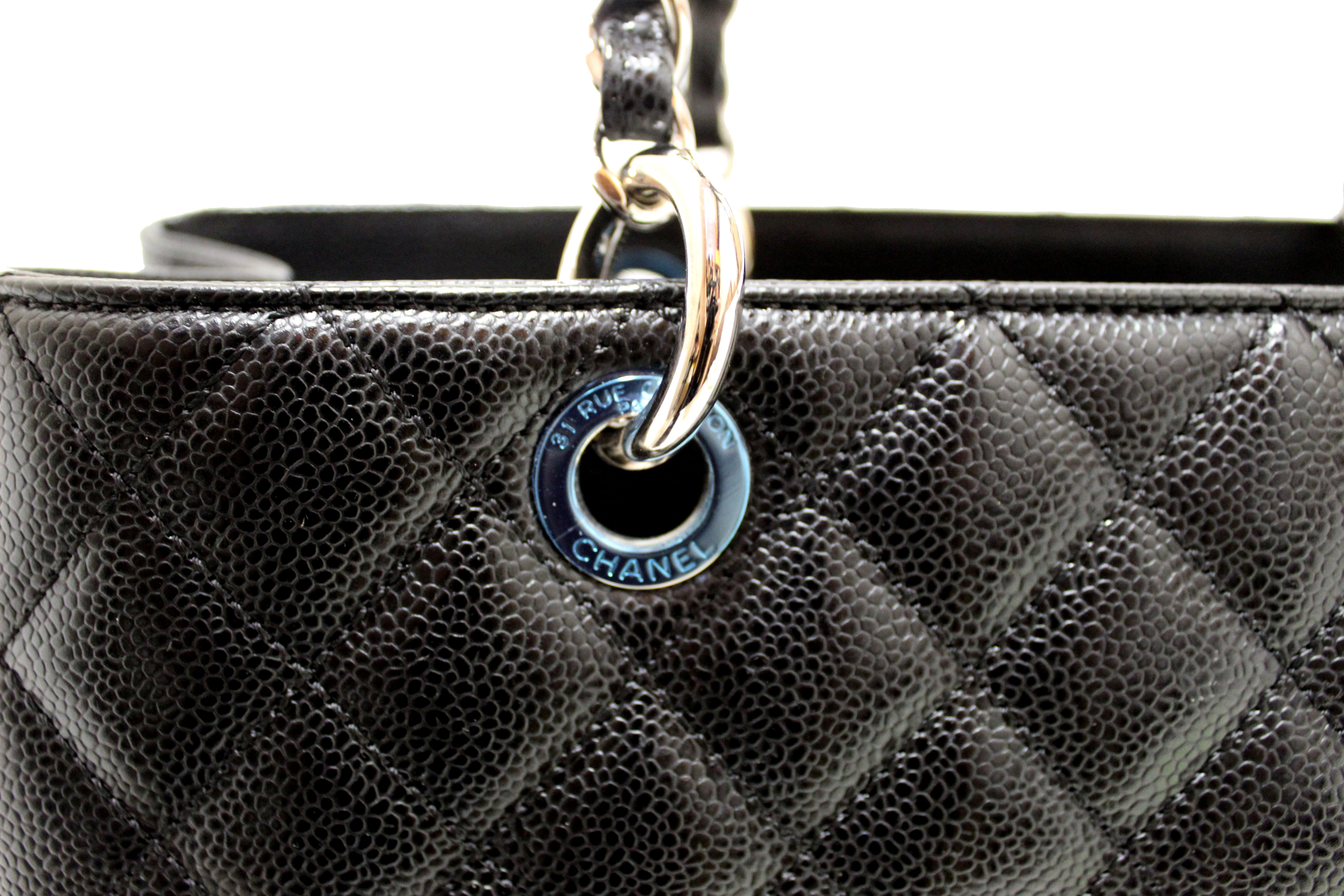 Authentic New Chanel Black Caviar Leather GST Grand Shopping Tote