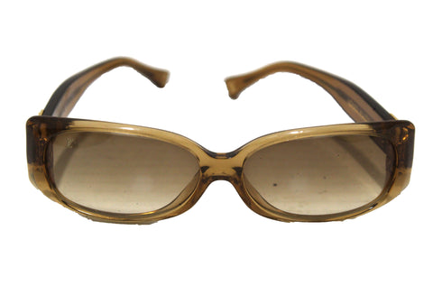 Authentic Louis Vuitton Brown Glitter Acetate Square Sunglasses