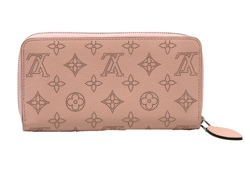 Authentic Louis Vuitton Pink Mahina Leather Zippy Wallet