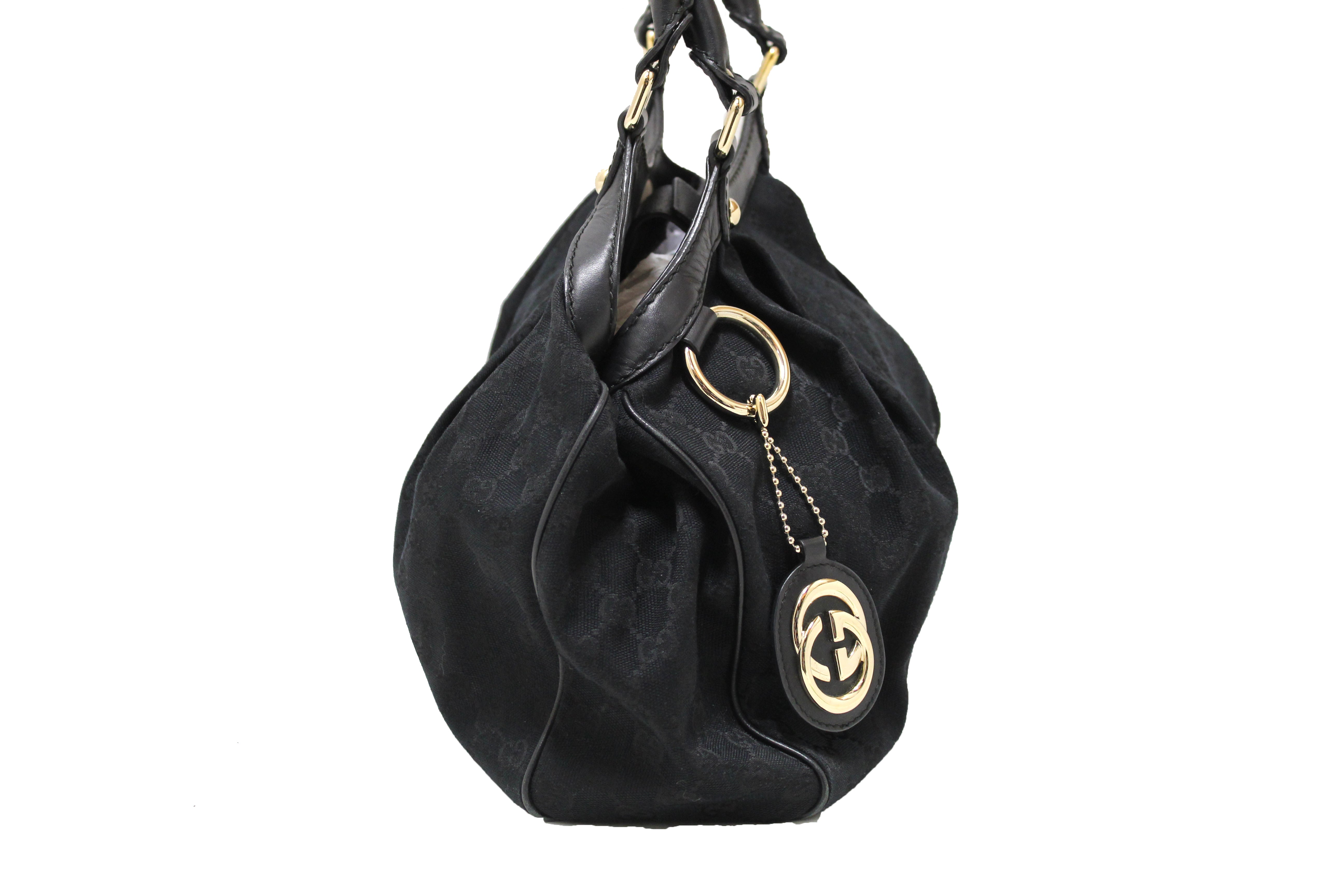 Gucci Black Monogram Canvas Double Zip Top Tote Bag Satchel – OPA Vintage