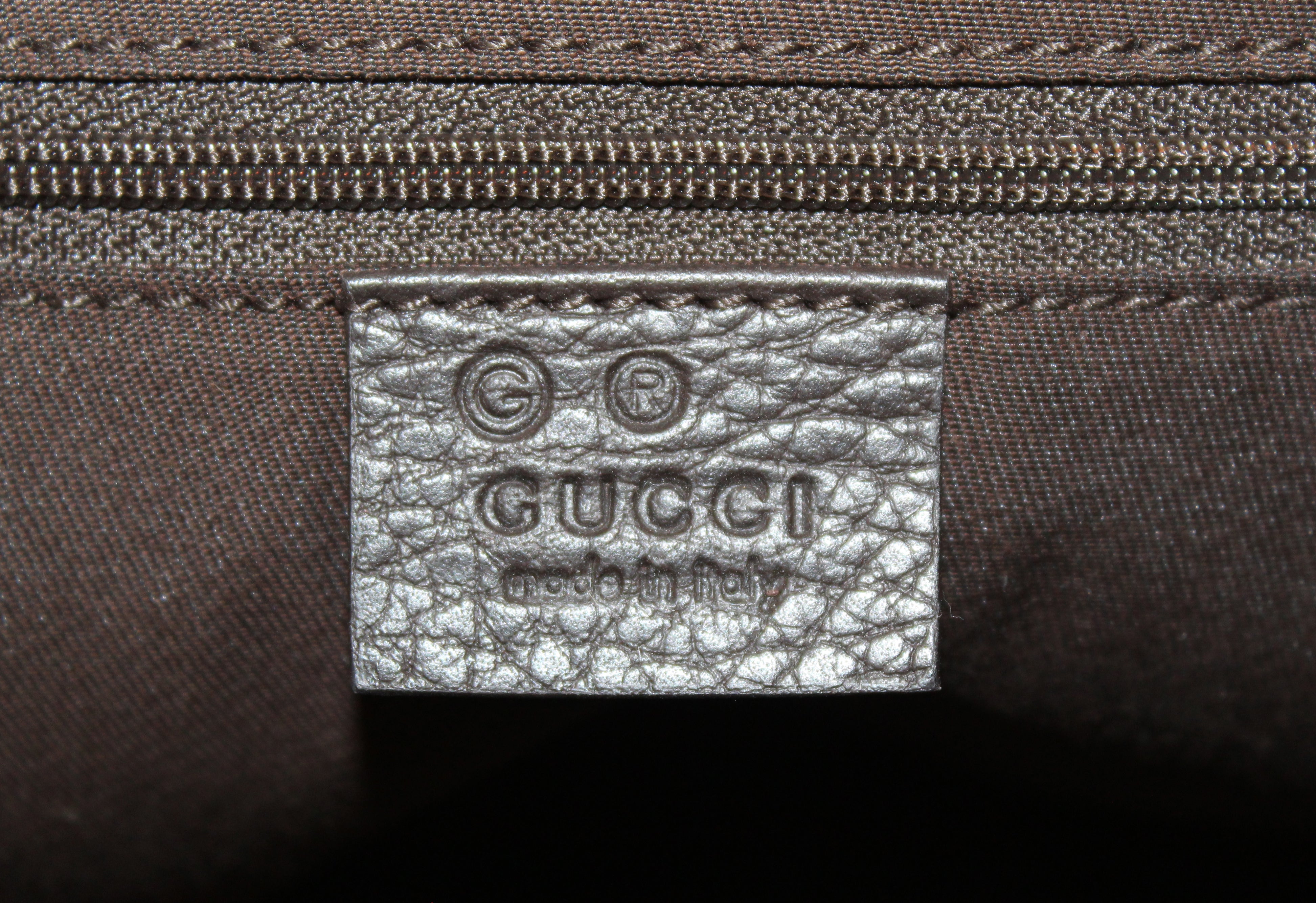 Authentic Gucci Brown GG Nylon Abbey Shoulder Tote