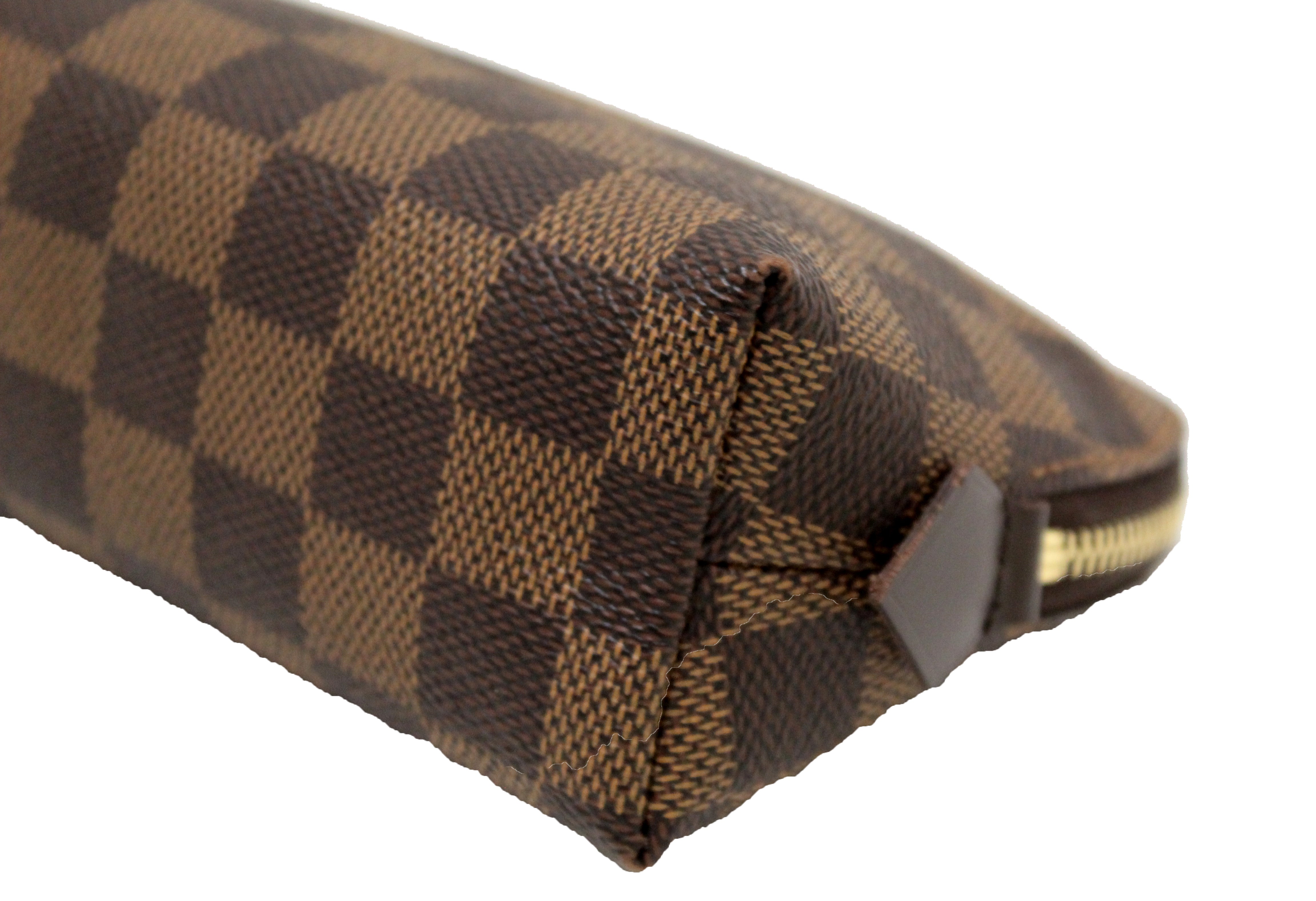 Louis Vuitton Cosmetic Pouch Damier Ebene GM Brown in Coated