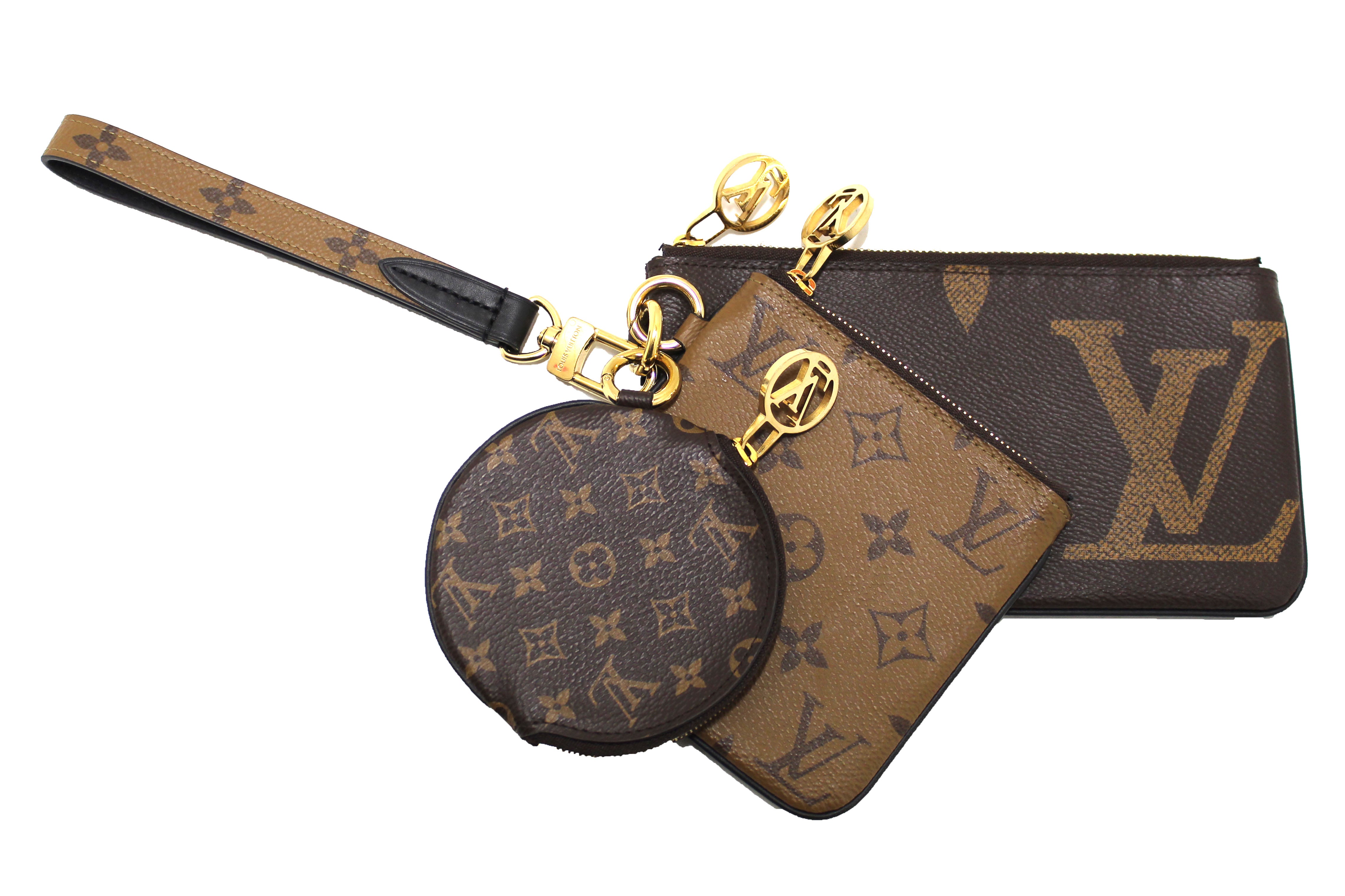 LV Trio Large Wristlet Pouch in Giant Monogram Canvas GHW