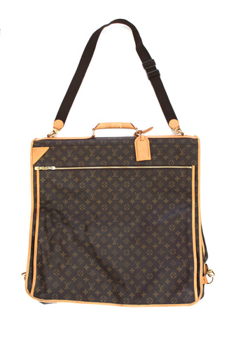 Authentic Louis Vuitton Garment Luggage Brown Monogram Canvas and Leather Weekend/Travel Bag