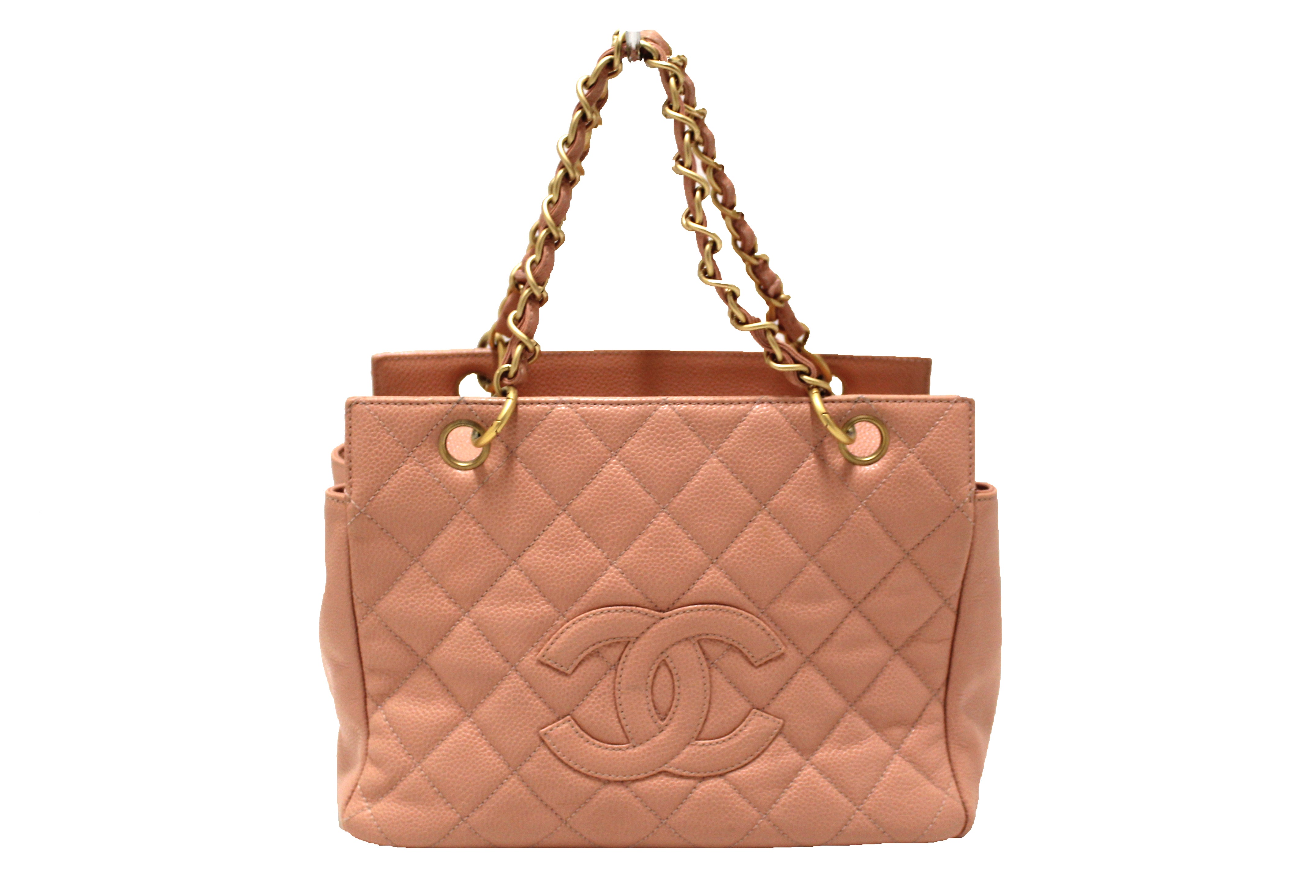 Chanel Petit Shopping Tote, In Black Caviar Quilted