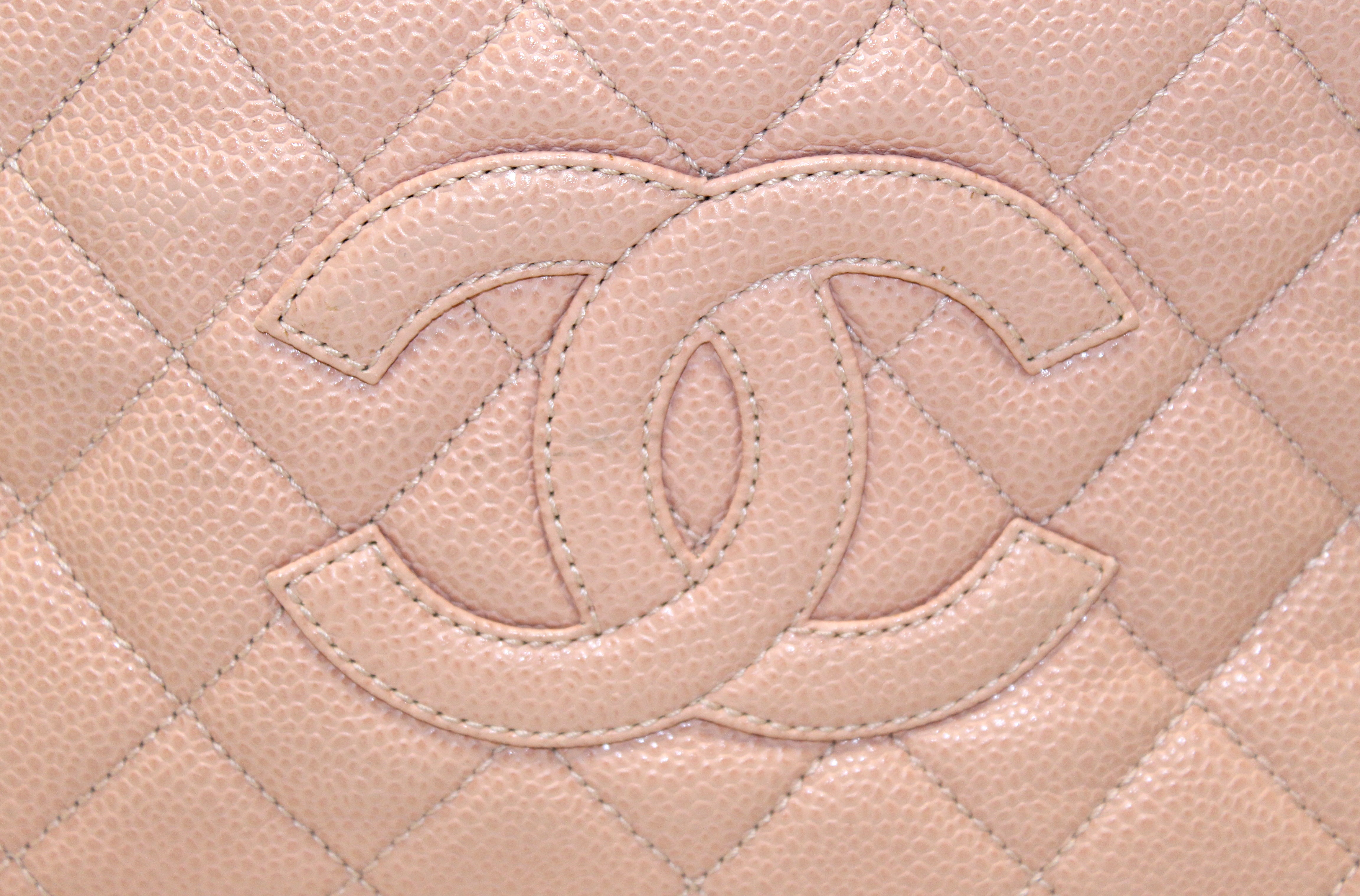 Authentic Chanel Pink Caviar Quilted Petit Timeless Tote