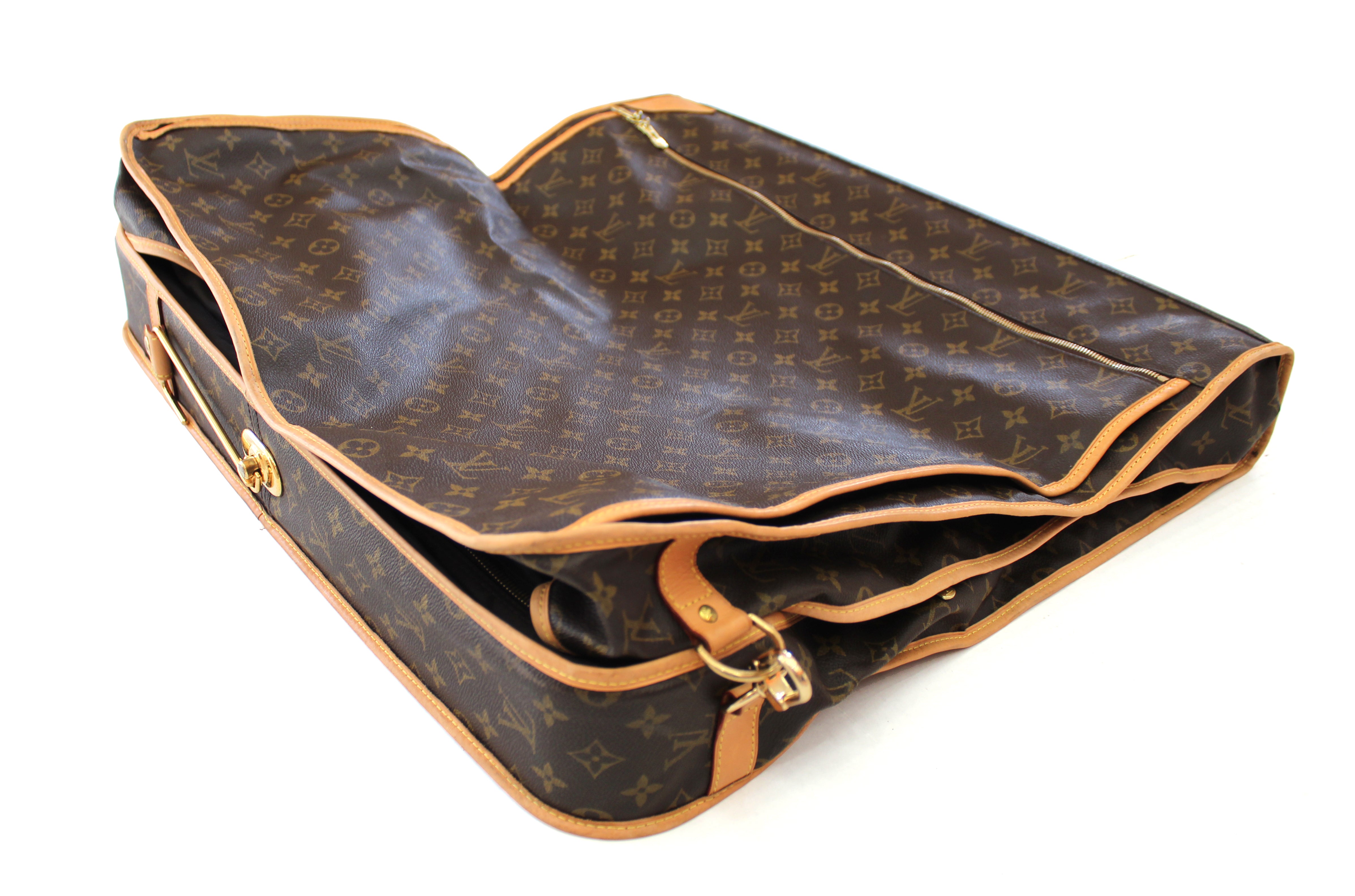 Authentic Louis Vuitton Garment Luggage Brown Monogram Canvas and Leather Weekend/Travel Bag