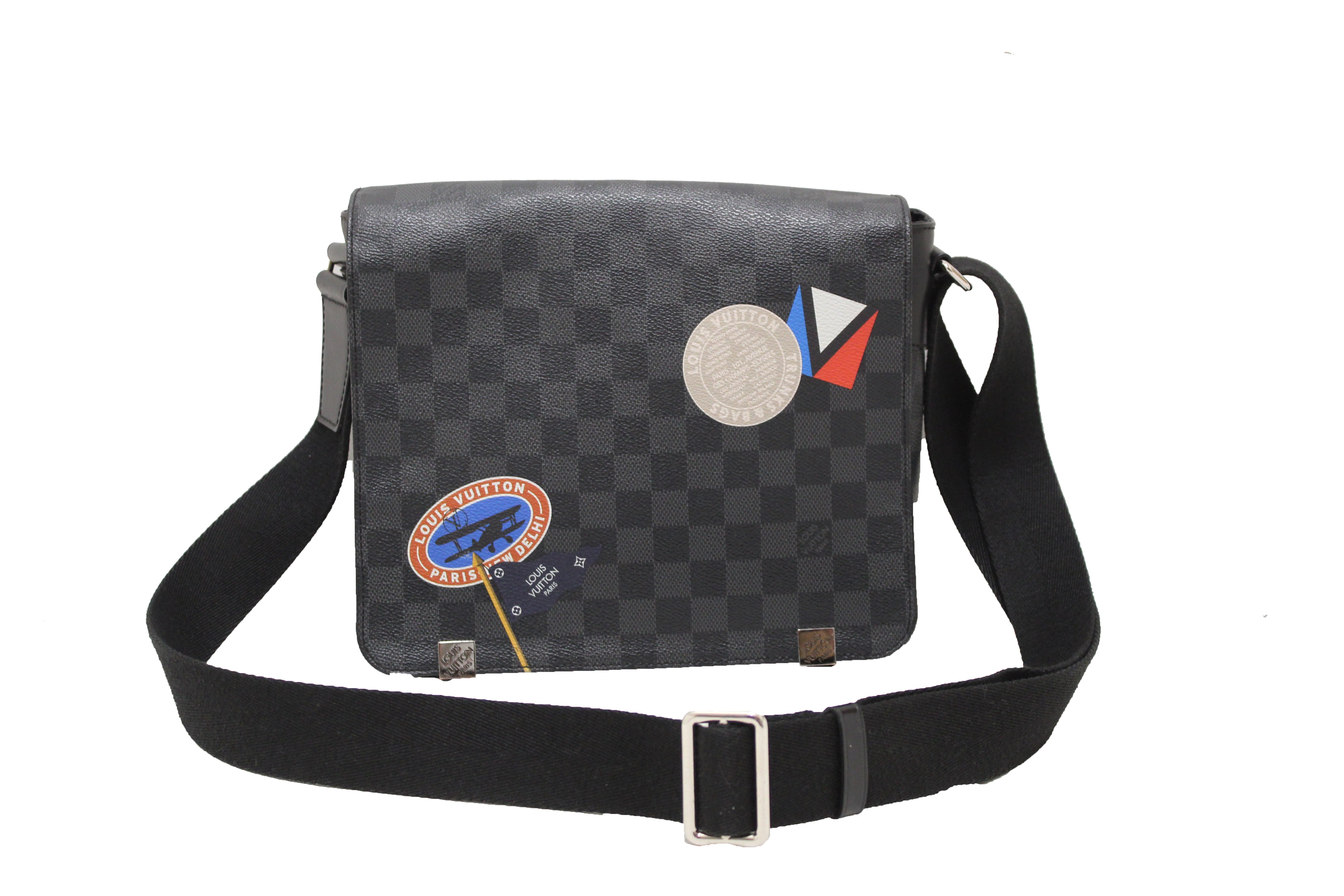 Louis Vuitton lv district messenger cross body bag with patches