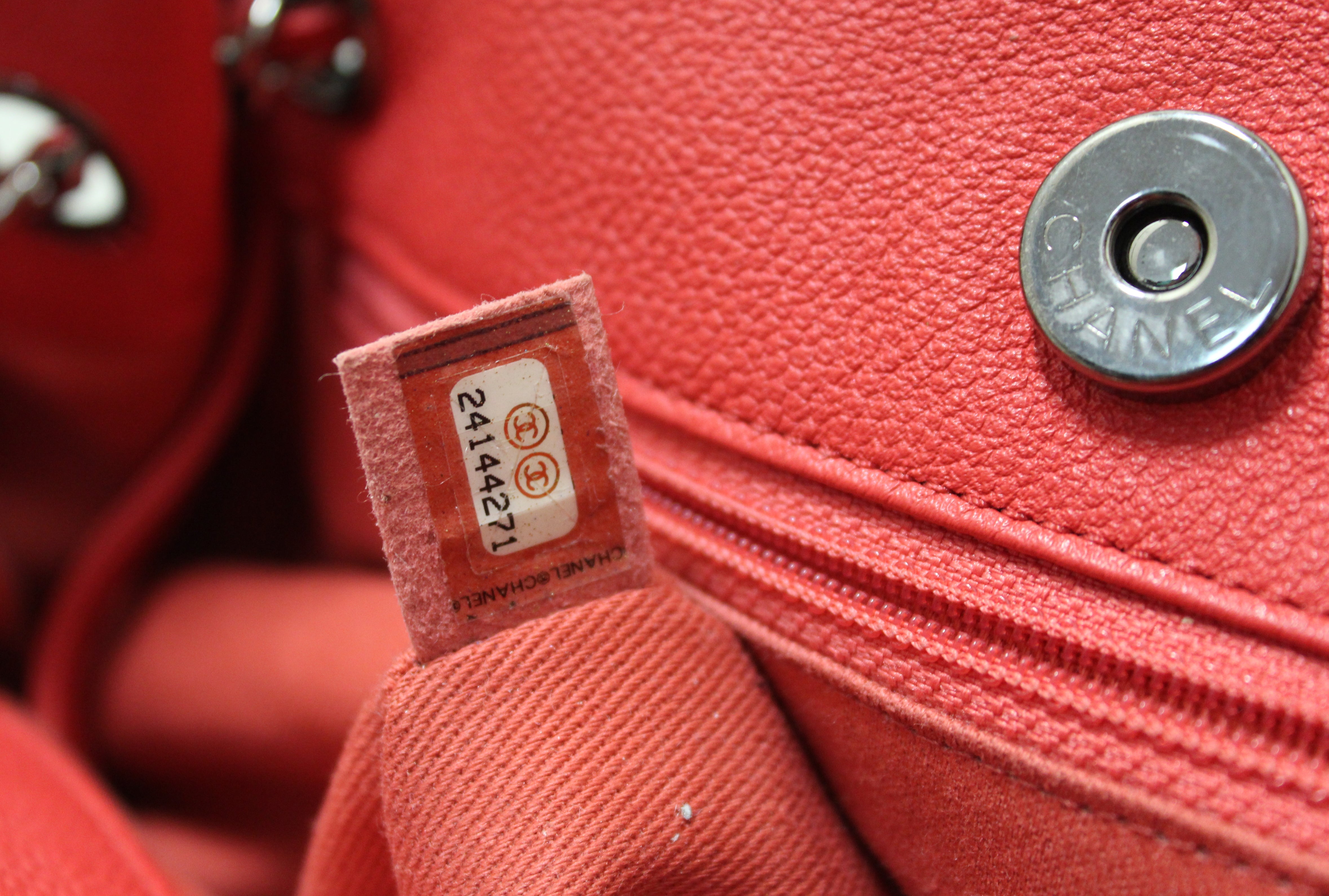 Authentic Chanel Crimson Cambon Bucket Chain Long Shoulder Bag