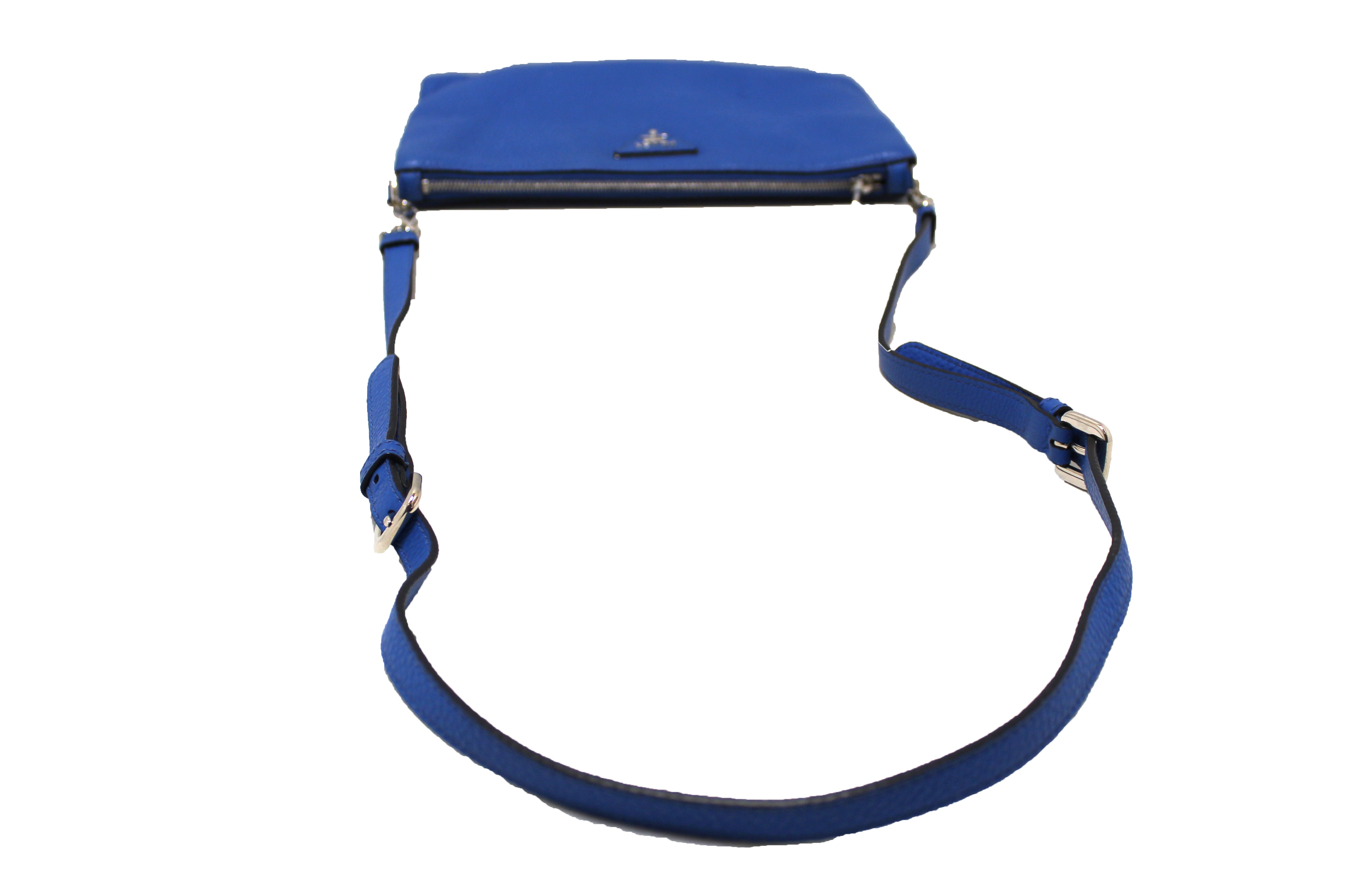 Authentic Prada Blue Calfskin Leather Messenger Bag – Paris Station Shop