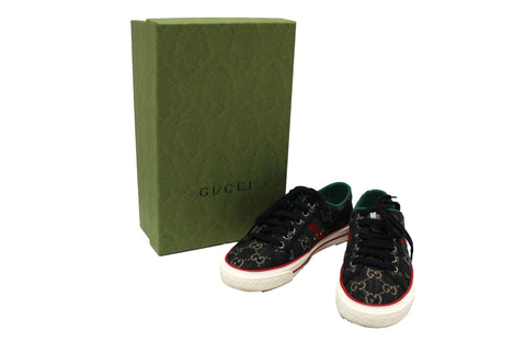Authentic Gucci GG Denim Jacquard Tennis 1977 Sneaker Size 7