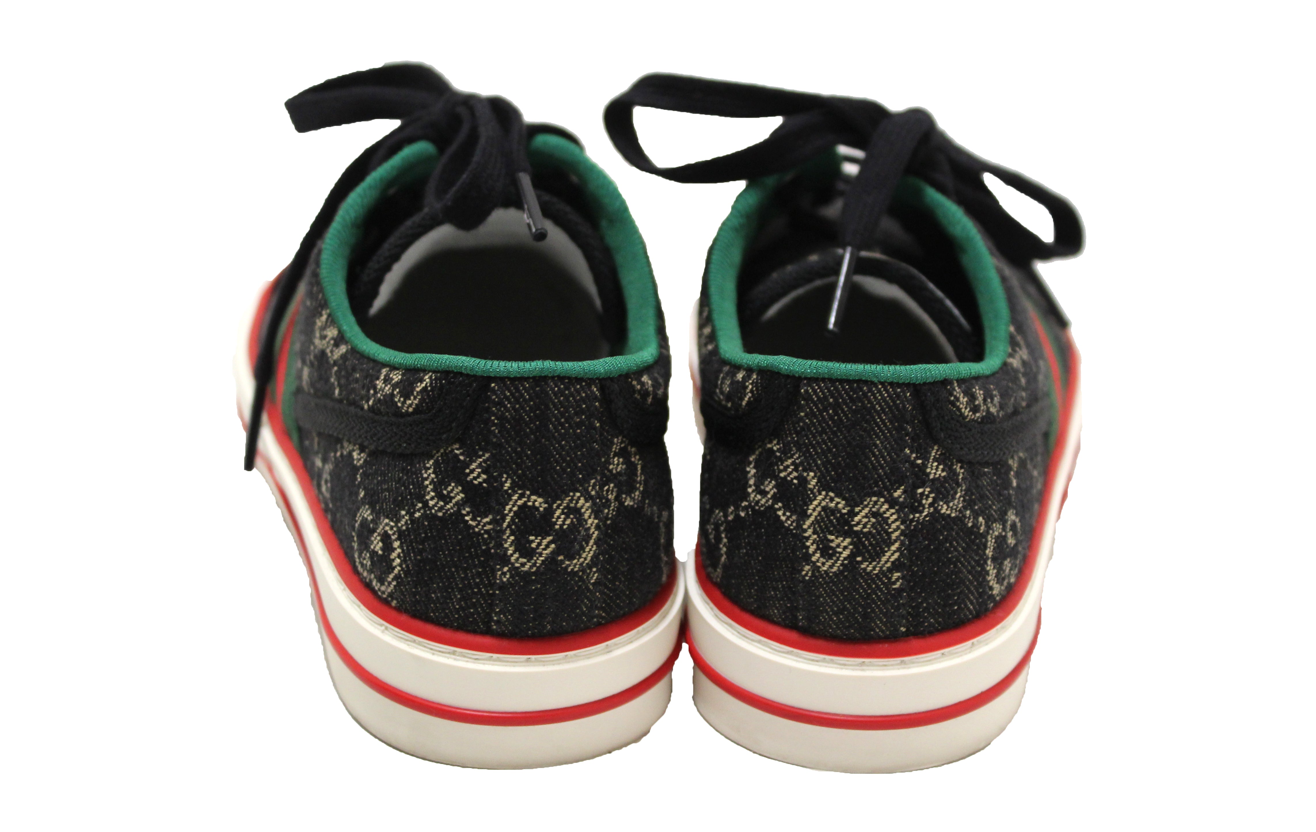 Authentic Gucci GG Denim Jacquard Tennis 1977 Sneaker Size 7