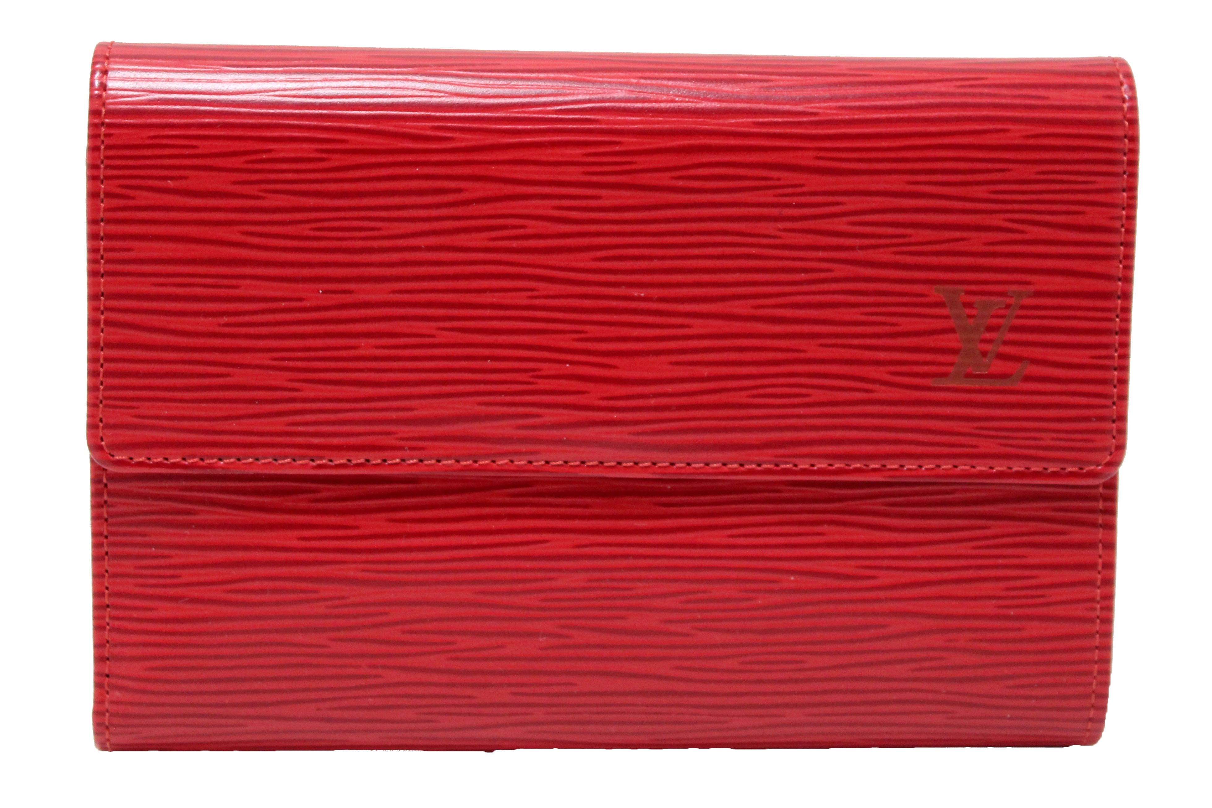 Lv Red wallet in epi leather authentic, Luxury, Bags & Wallets on