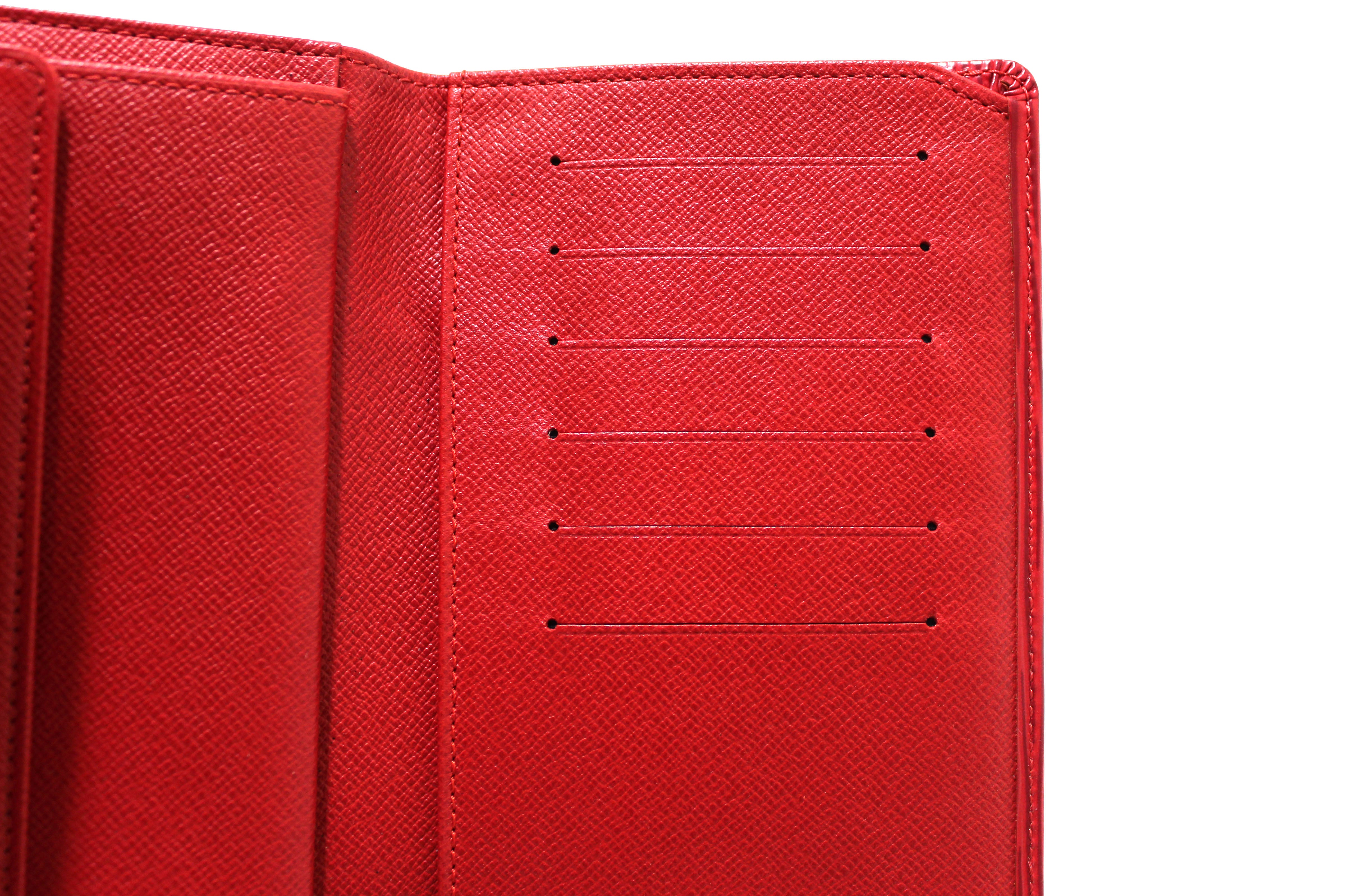 Authentic Louis Vuitton Red EPI Leather Alexandra Wallet