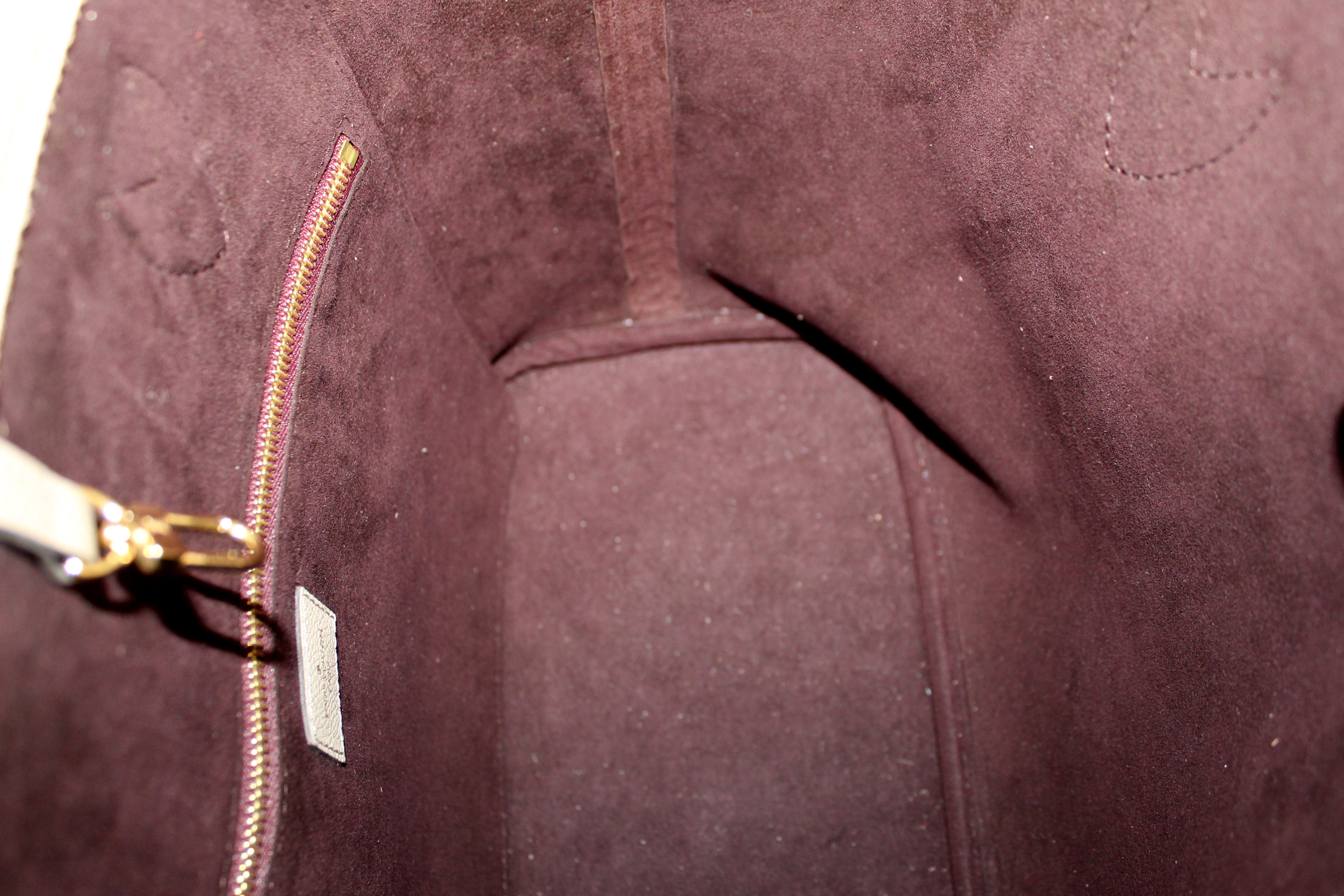 Authentic Louis Vuitton Turtledove Monogram Empreinte Leather Neverfull MM Shoulder Tote