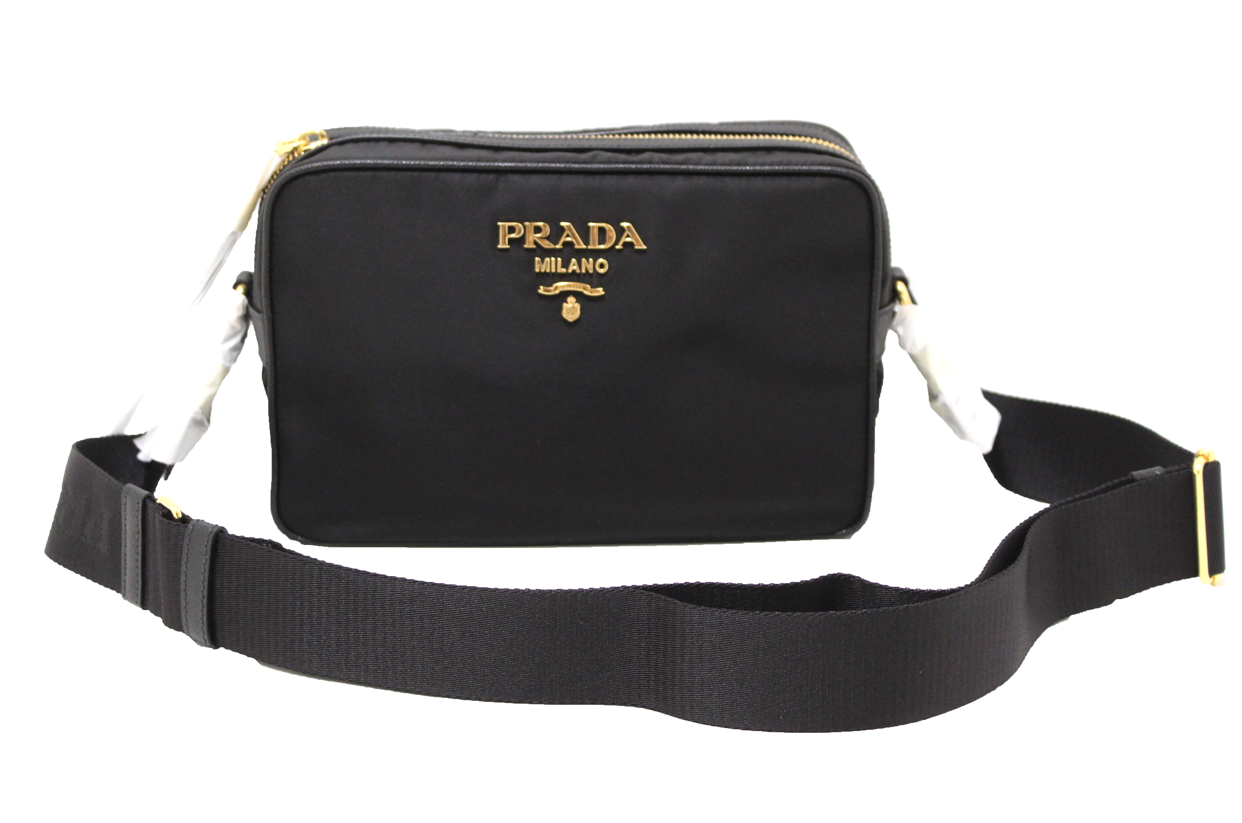 Authentic NEW Prada Black Saffiano Leather Bandoliera Camera Messenger –  Paris Station Shop