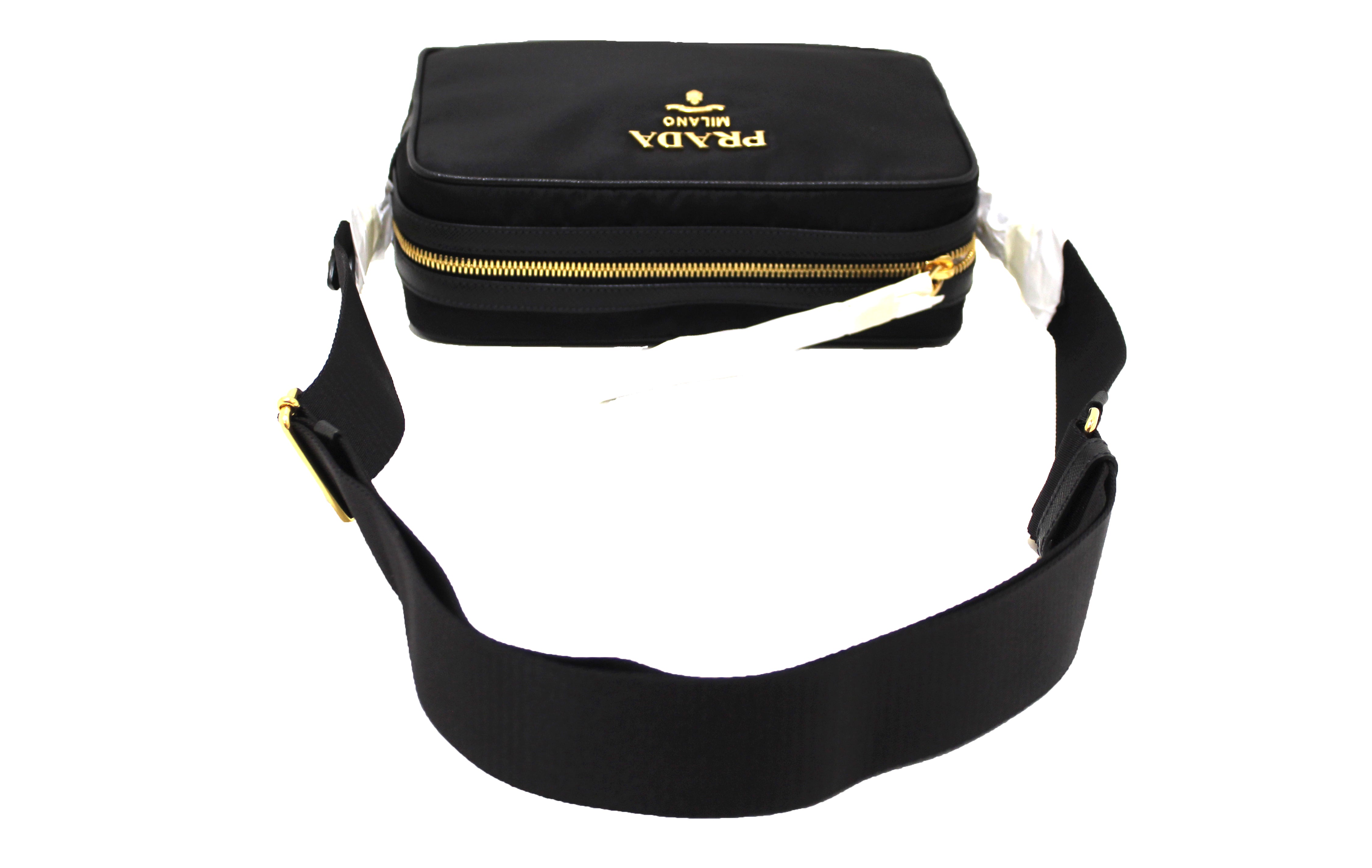Authentic NEW Prada Black Nylon Tessuto Messenger Camera Bag