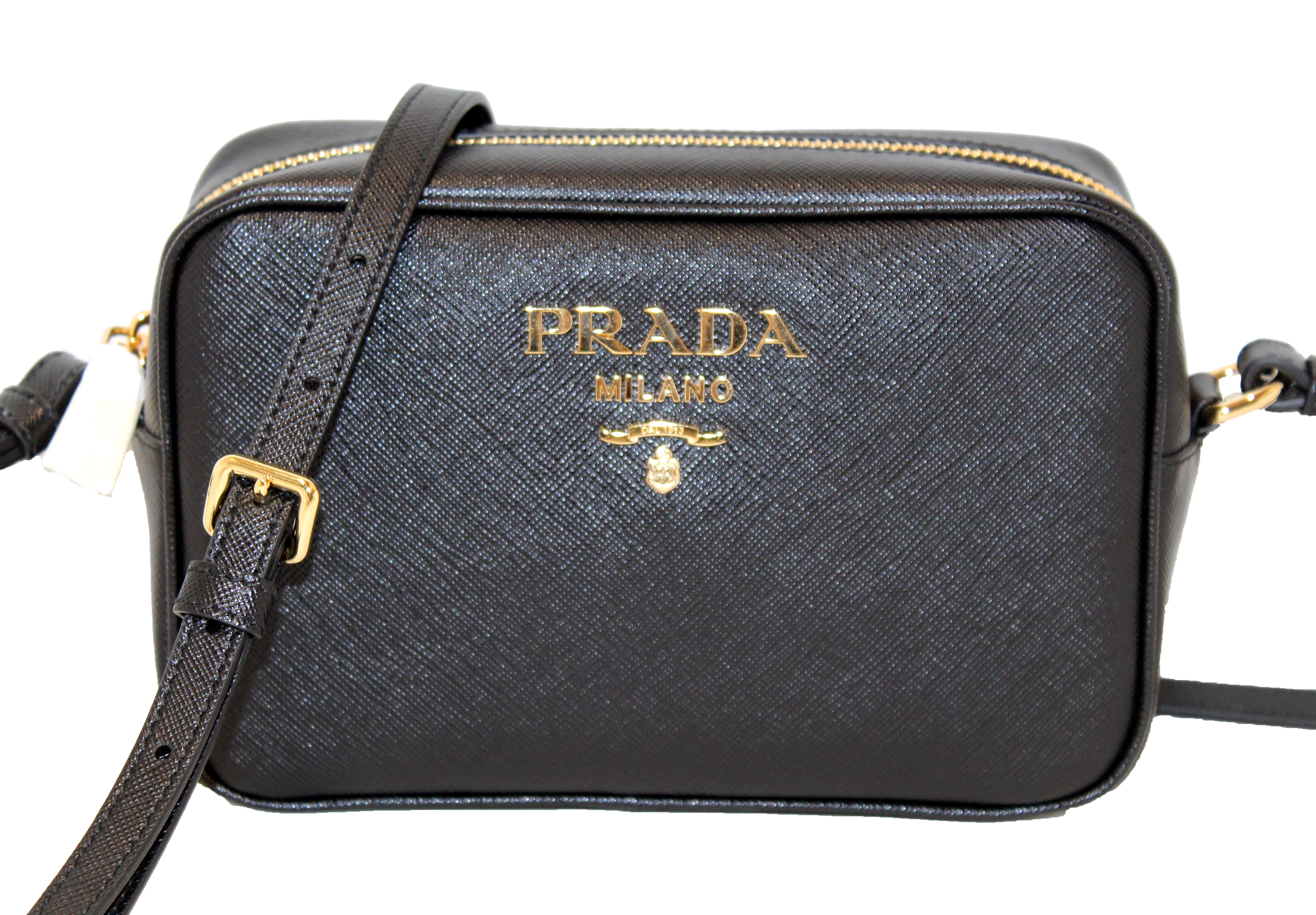 Authentic NEW Prada Black Saffiano Leather Bandoliera Camera Messenger –  Paris Station Shop