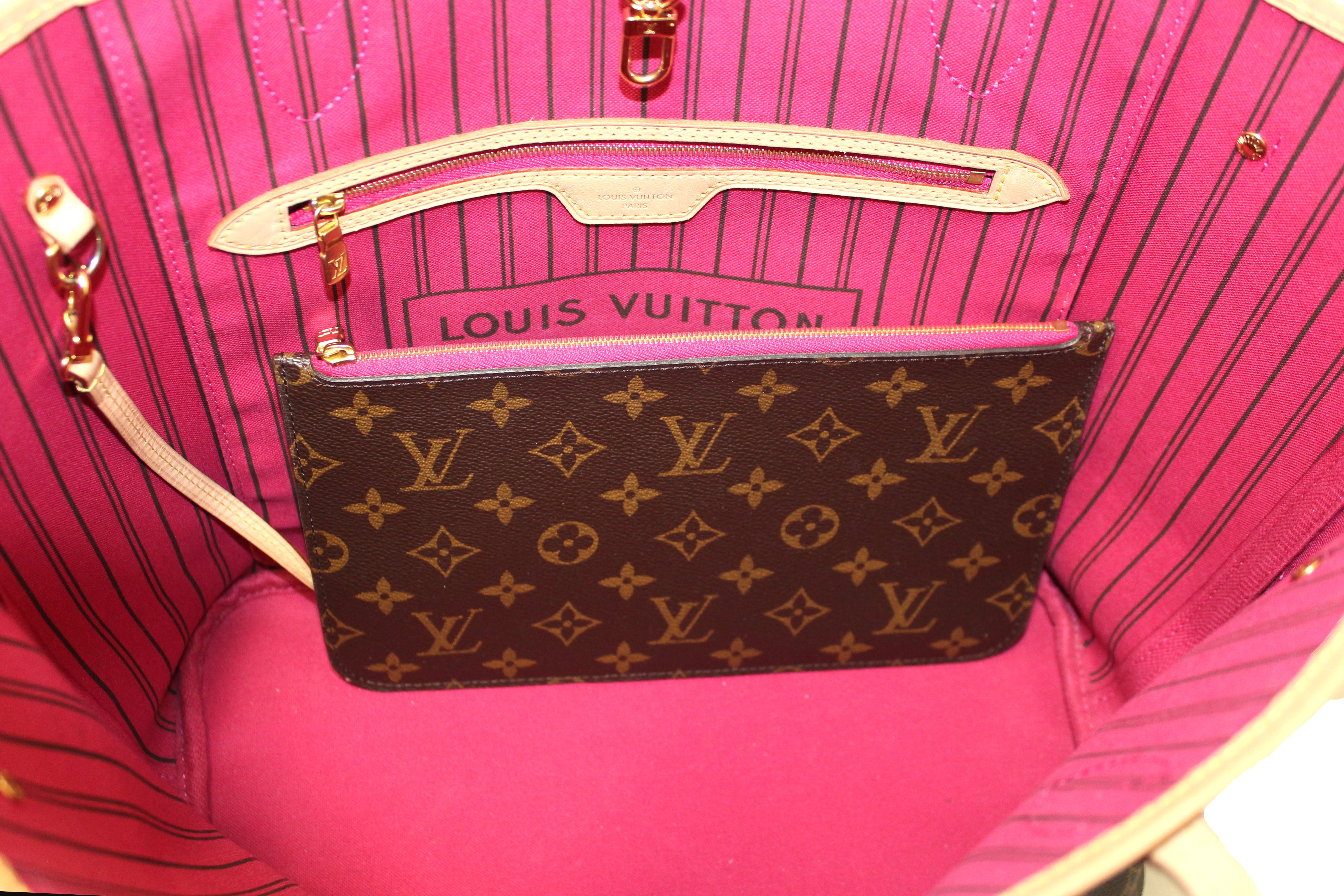Authentic Louis Vuitton Classic Monogram Neverfull MM Tote Shoulder Bag