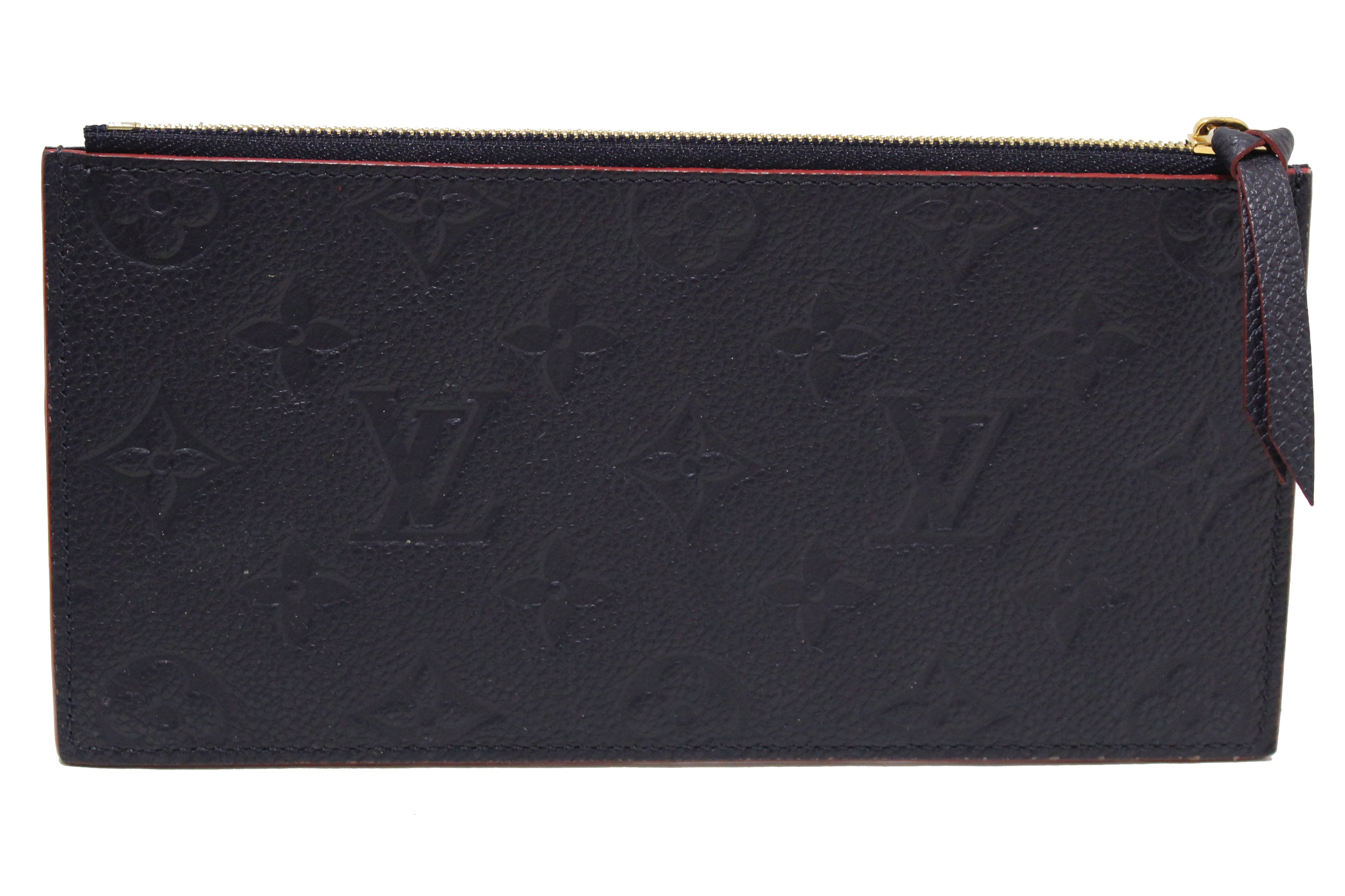 Authentic Louis Vuitton Navy Blue Monogram Empreinte Felicie Pochette Bag