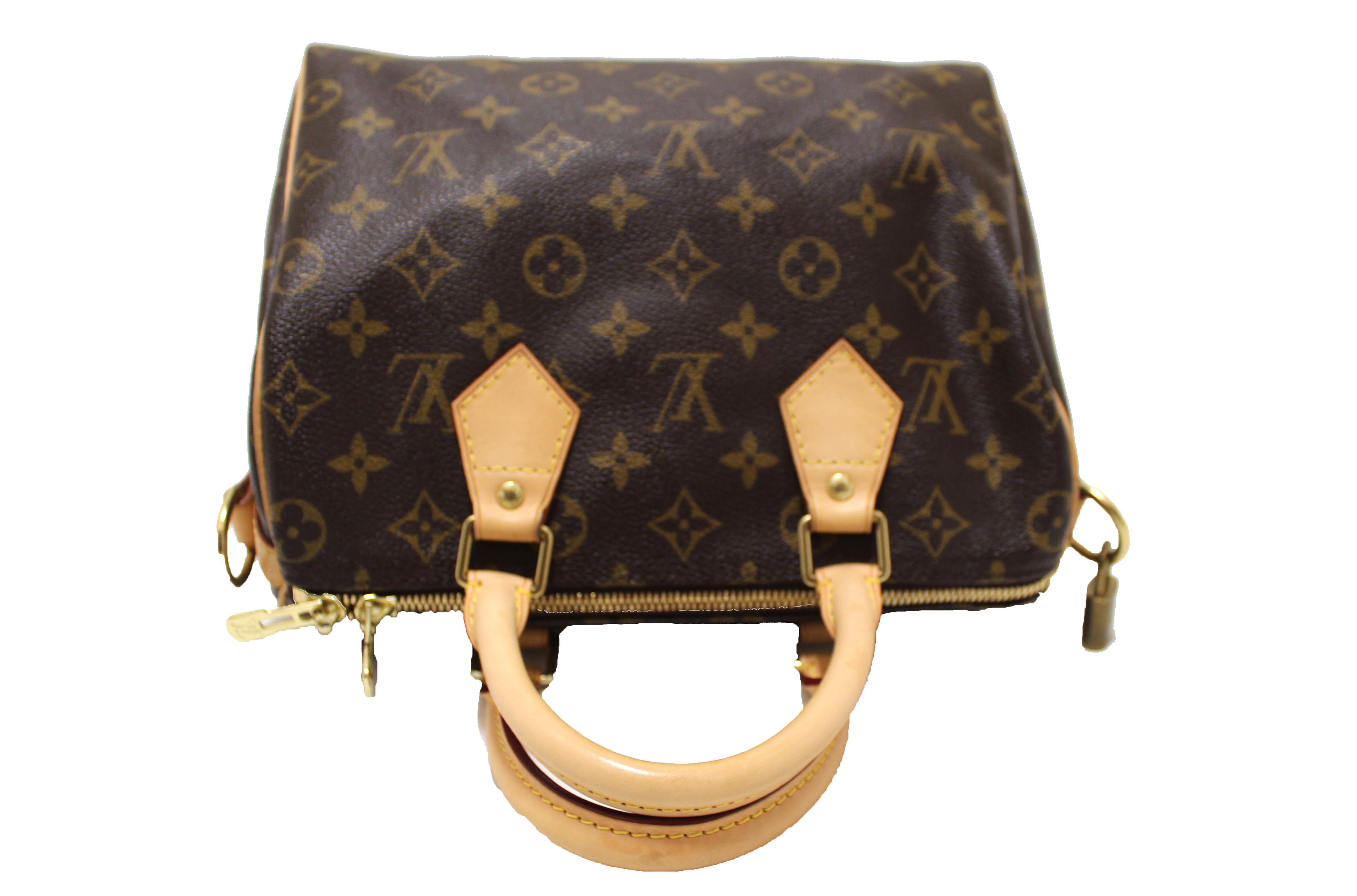 Authentic Louis Vuitton Classic Monogram Speedy 25 Bandouliere Bag