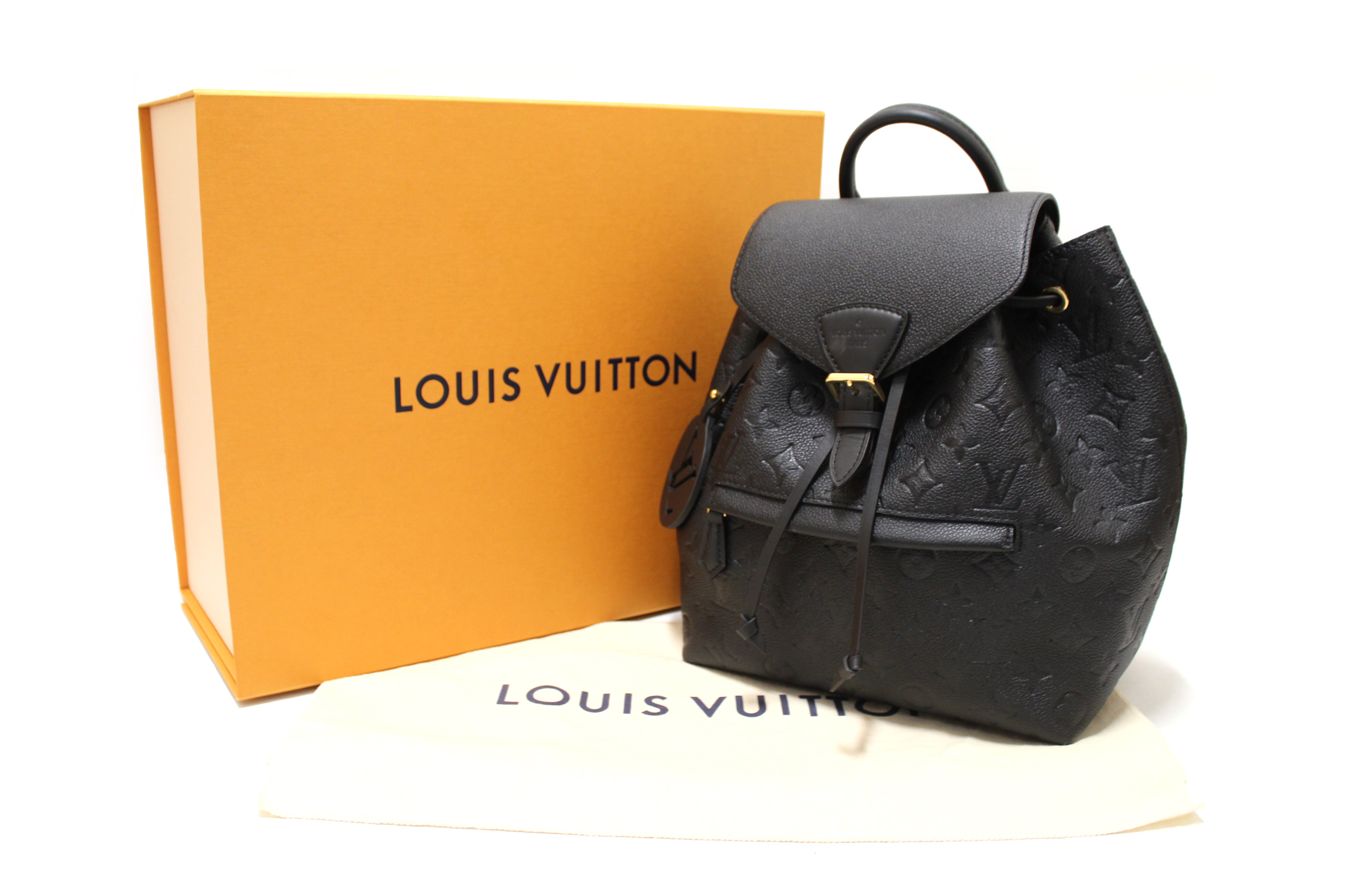 louis vuitton backpack black and orange Authentic Louis Vuitton Black Monogram Empreinte Montsouris Backpack – Paris Station Shop