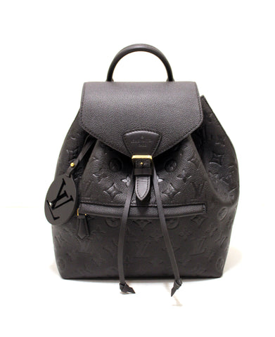 Authentic Louis Vuitton Black Monogram Empreinte Montsouris Backpack