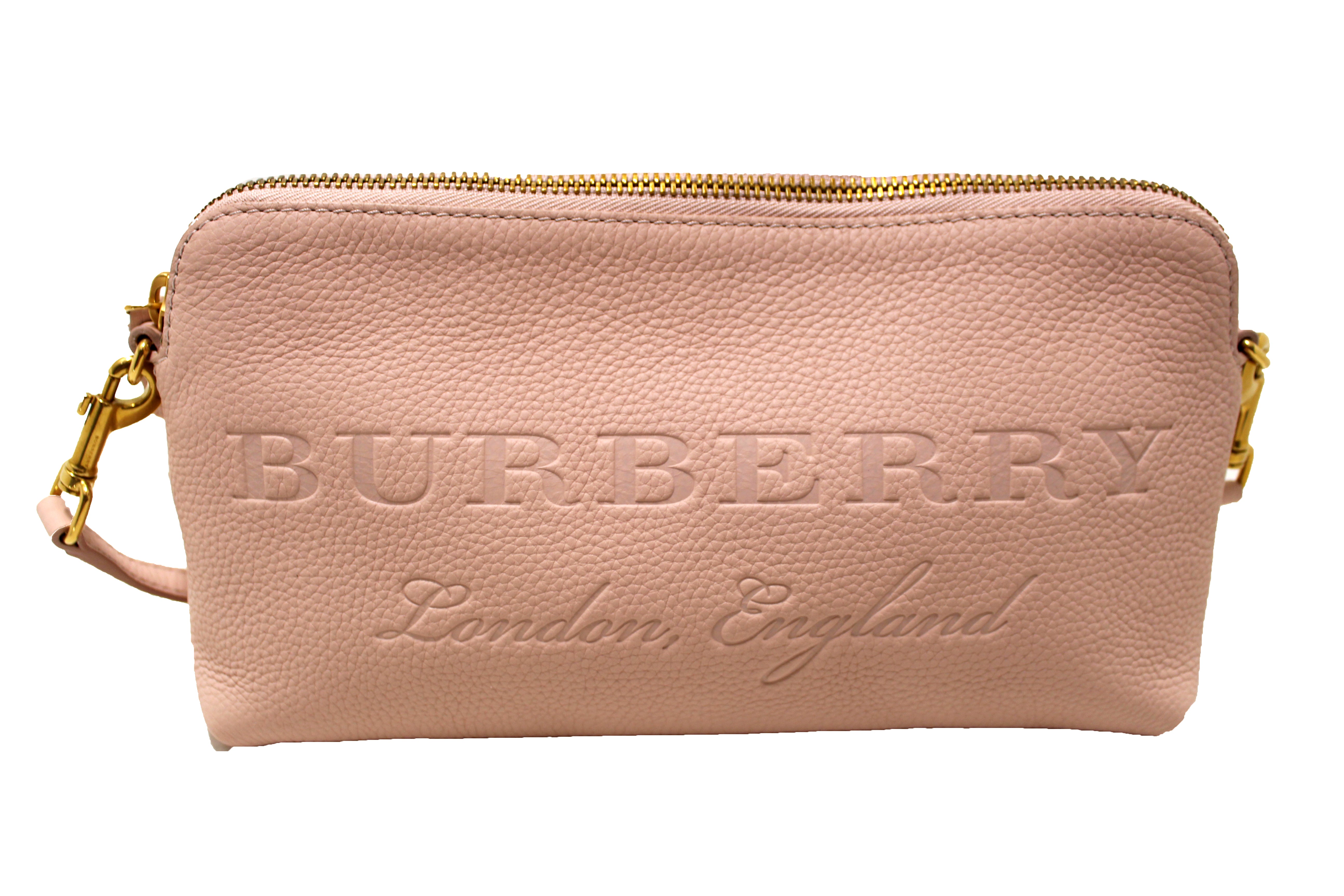 Authentic Burberry Light Pink Leather Small Messenger Bag