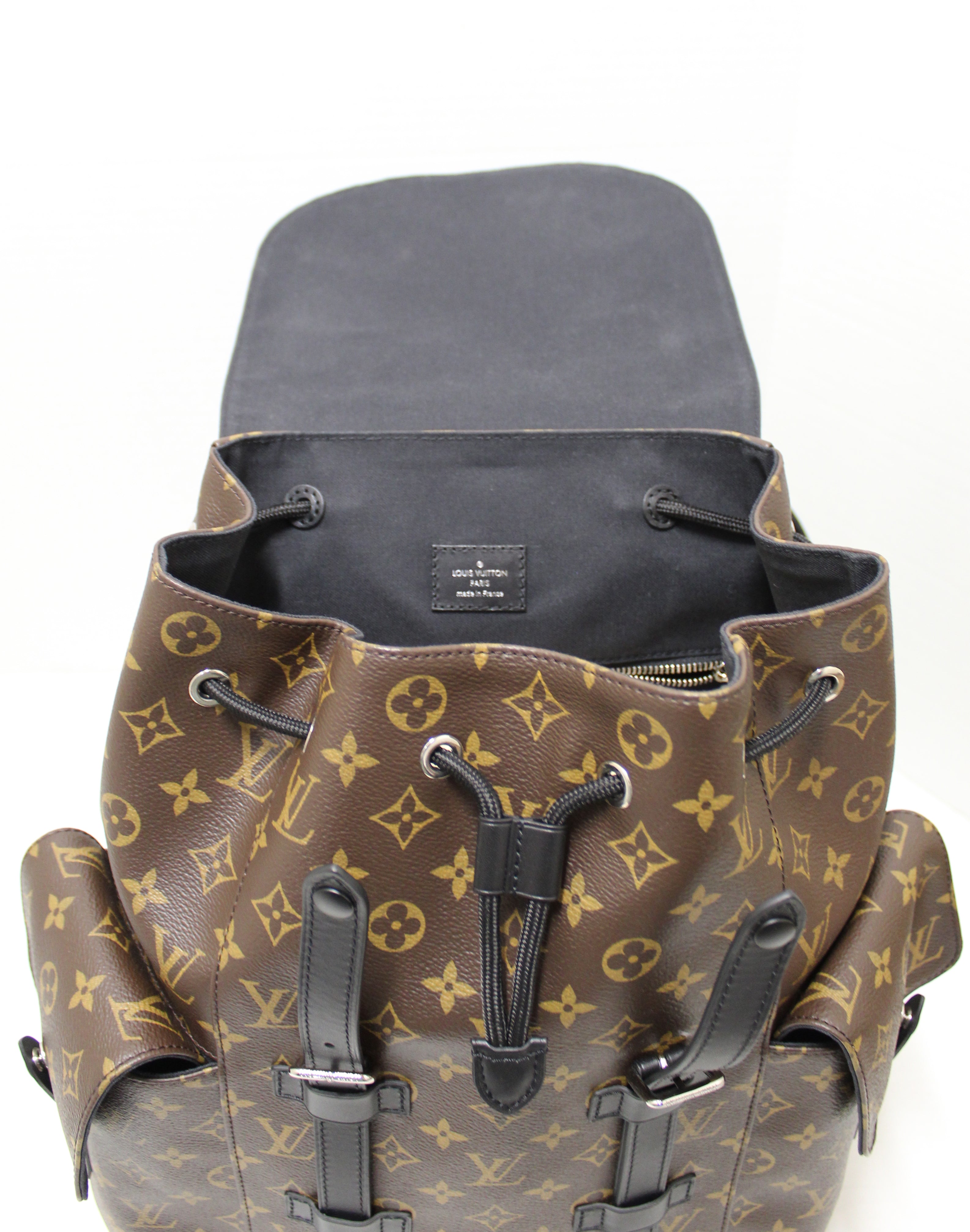 louis vuitton backpack k Authentic Louis Vuitton Monogram Macassar Christopher PM Backpack – Paris Station Shop