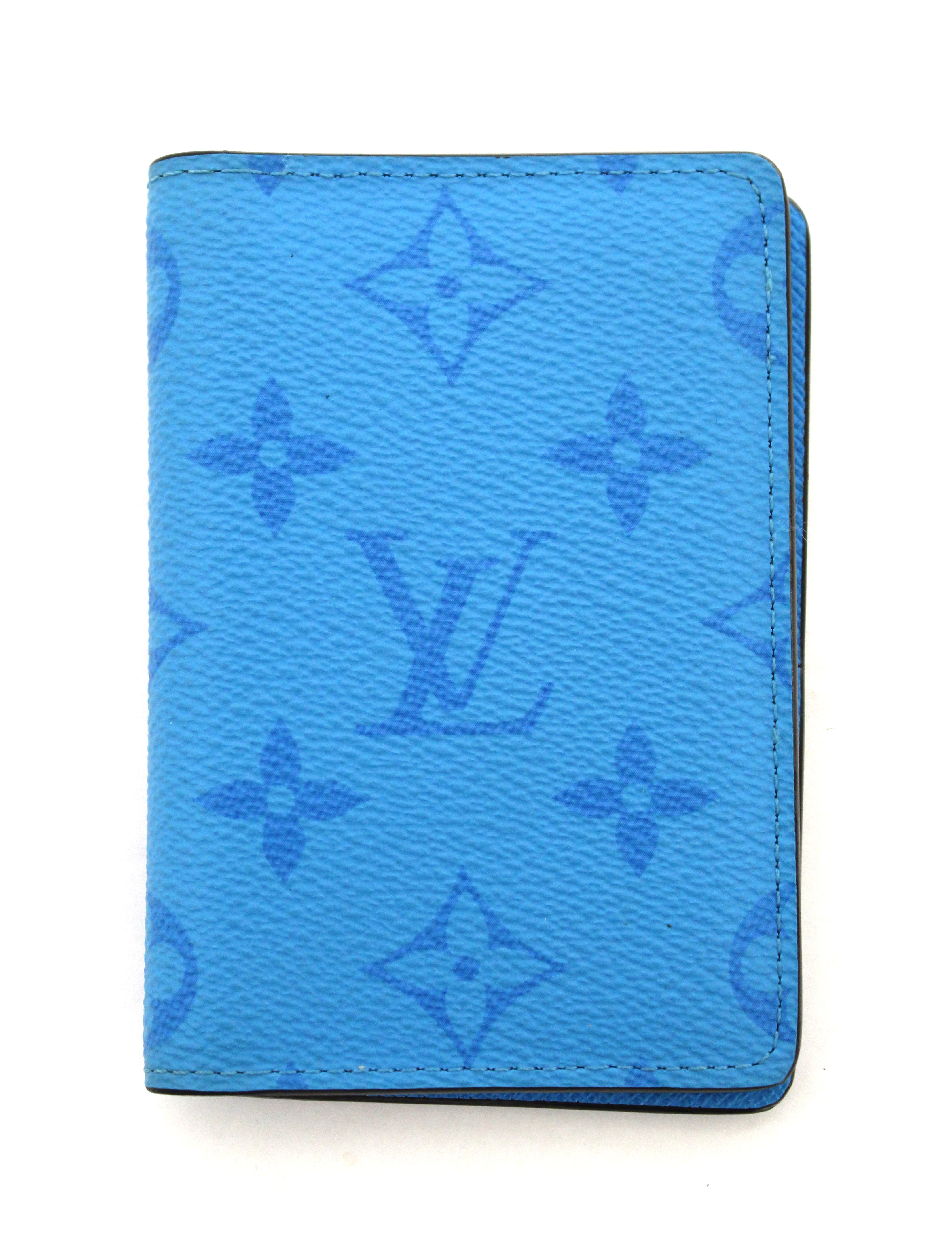 Authentic Louis Vuitton Monogram Aqua Taiga Leather Blue Pocket Organi –  Paris Station Shop