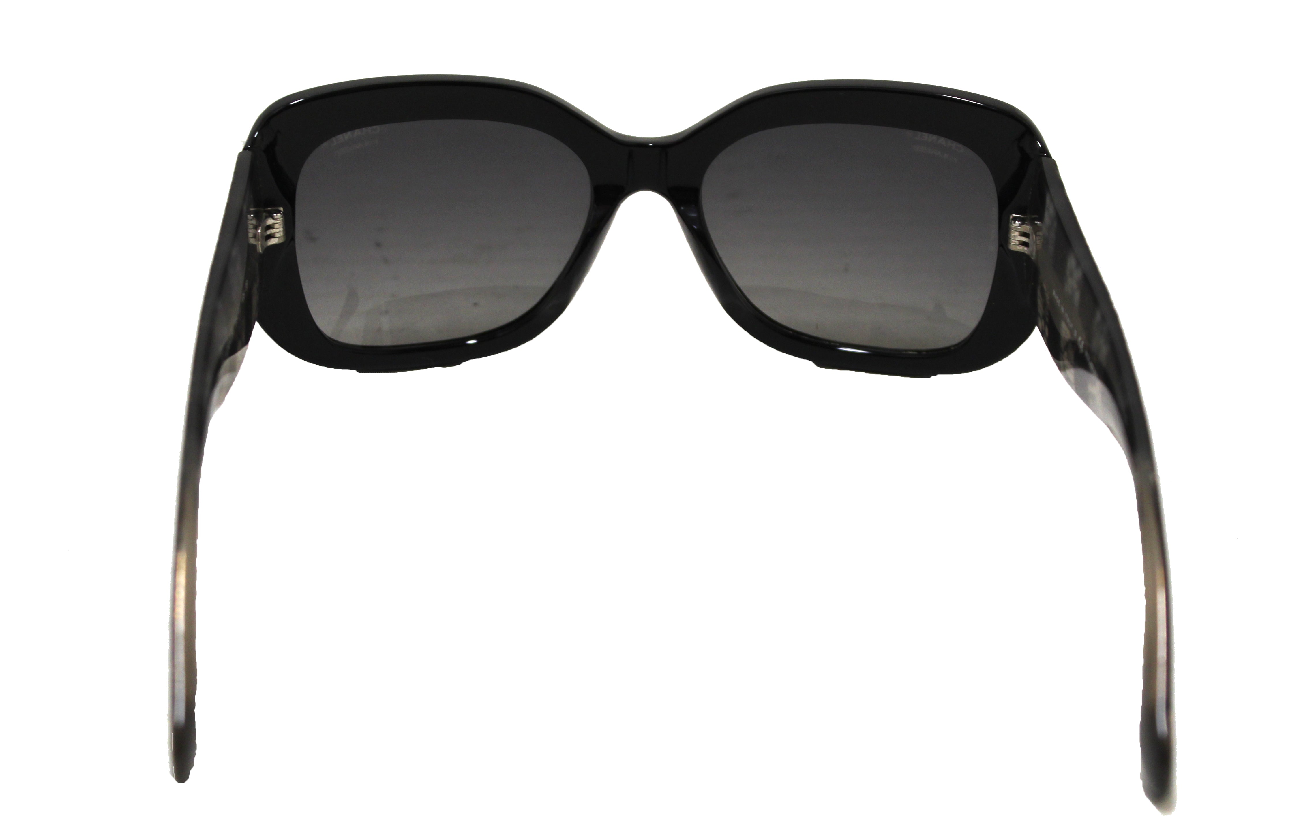 Authentic Chanel Black Lace Effect Sunglasses