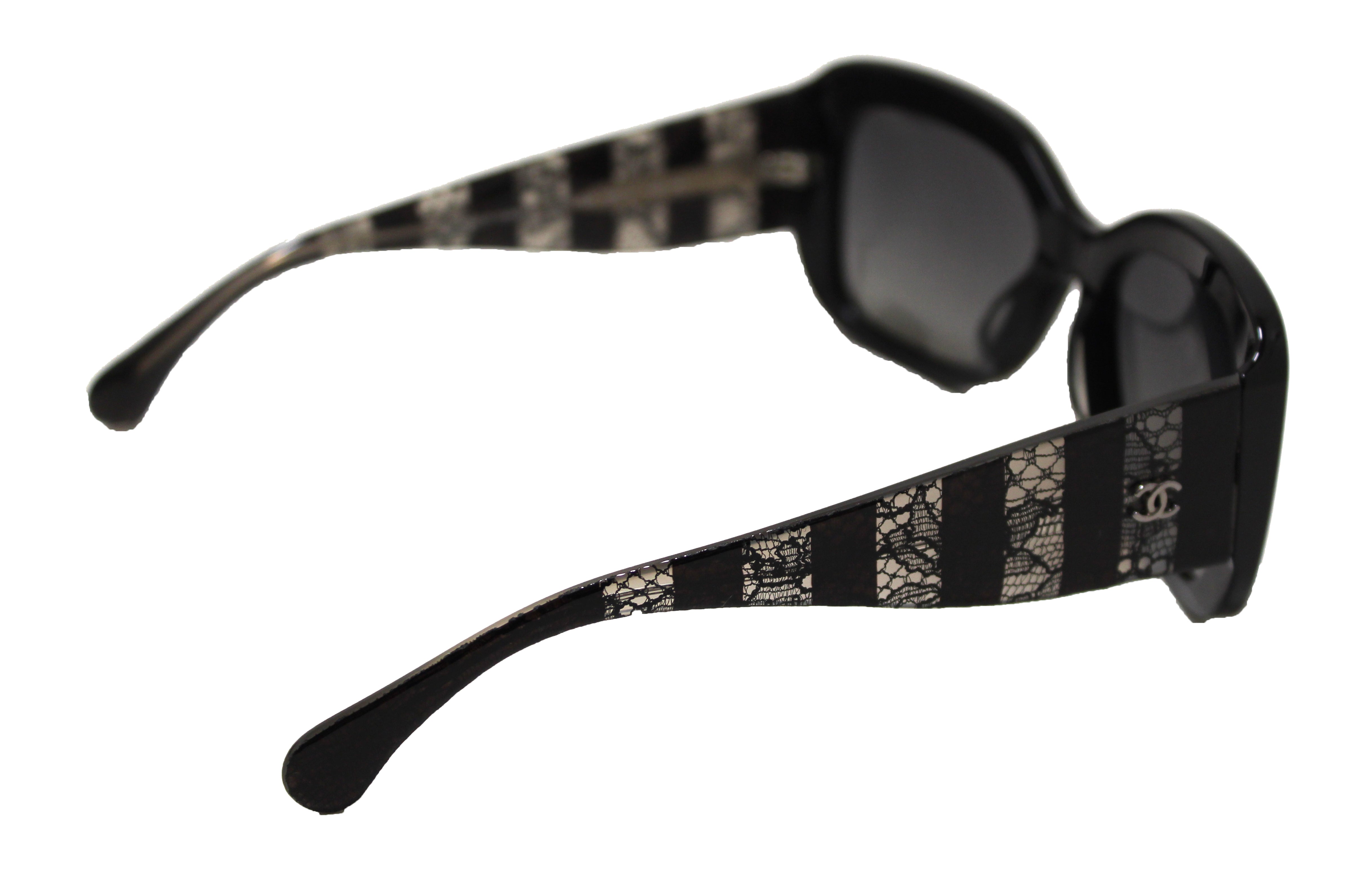 Authentic Chanel Black Lace Effect Sunglasses – Paris Station Shop
