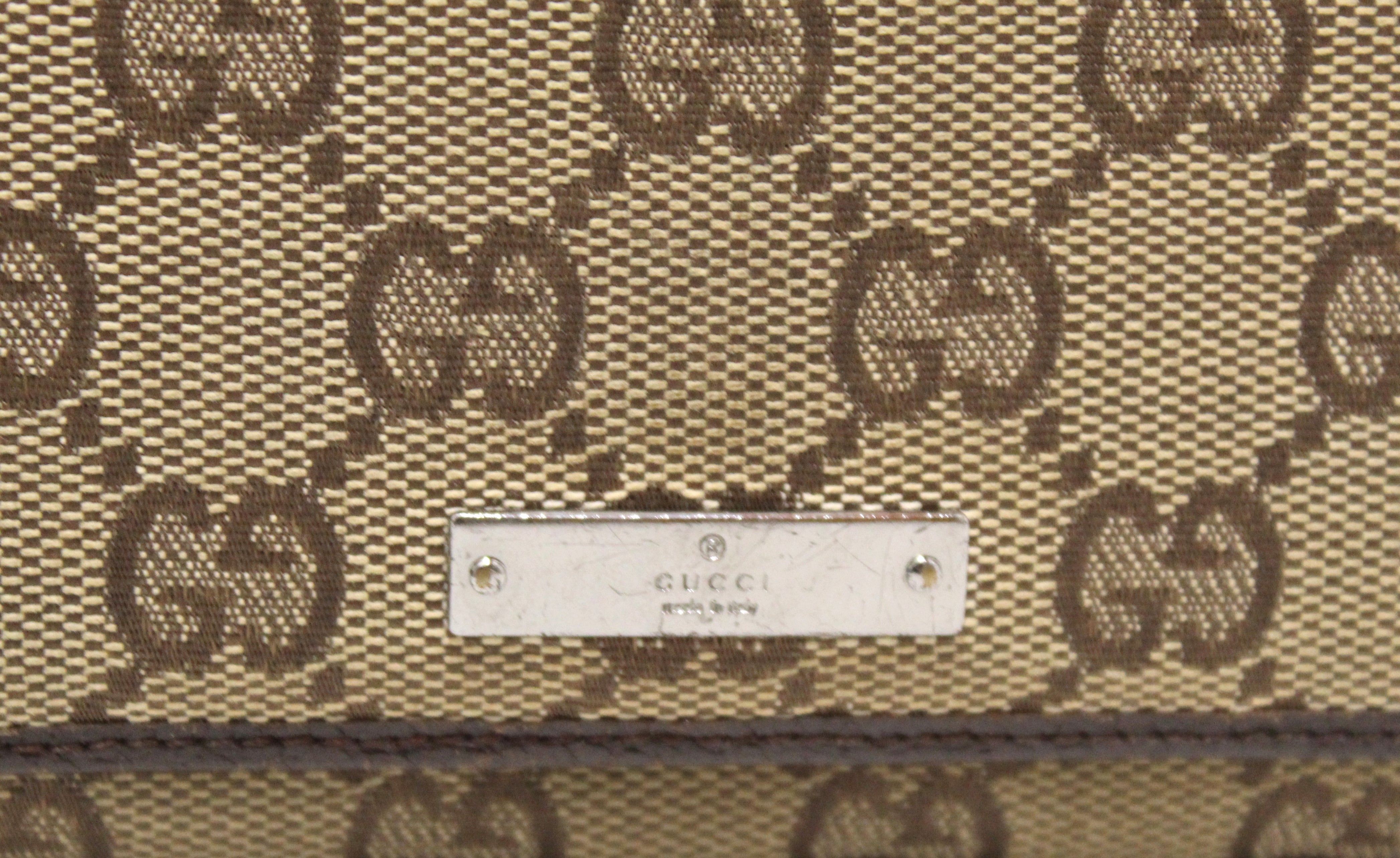 Authentic Gucci Brown GG Fabric Long Wallet