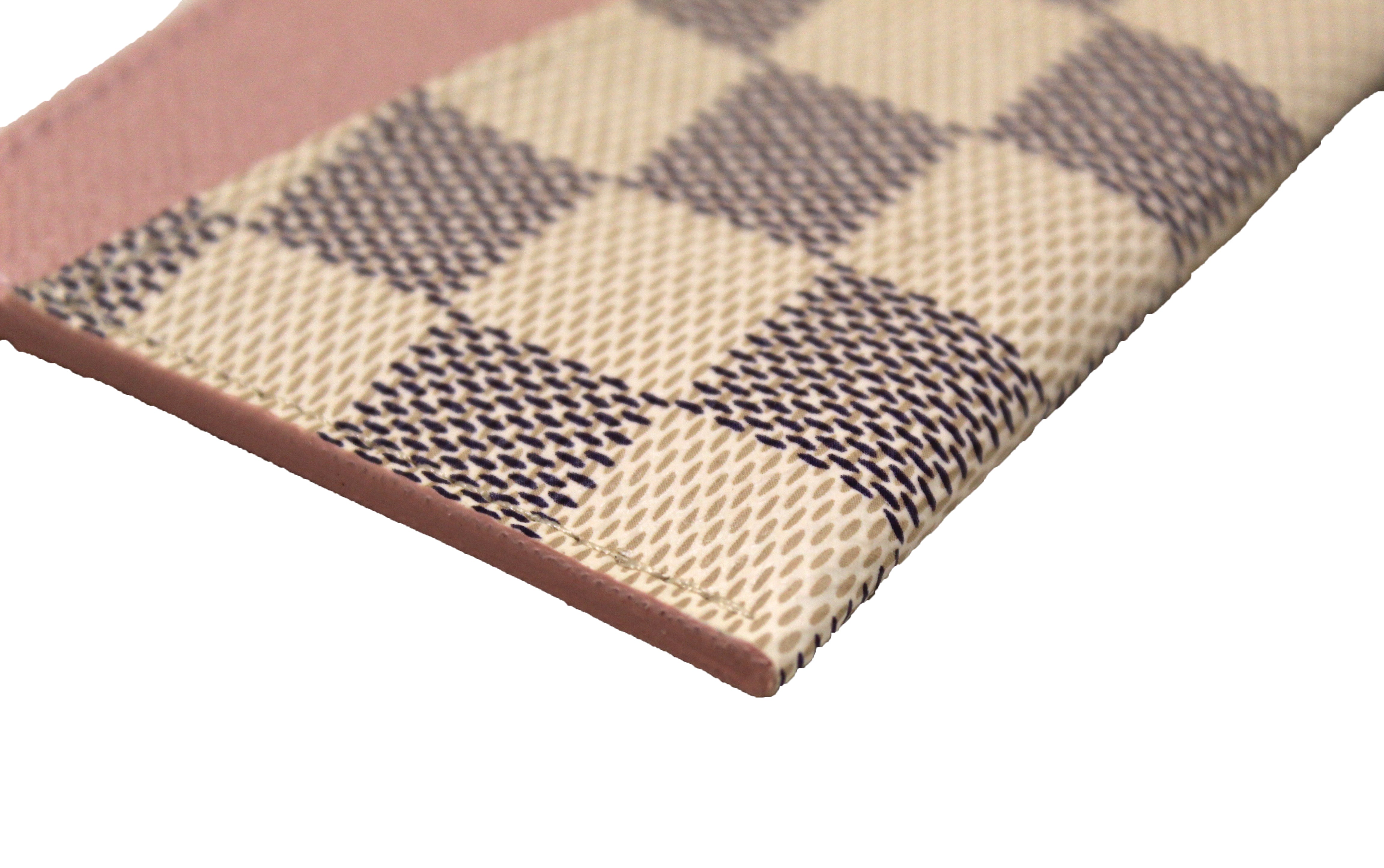 Authentic NEW Louis Vuitton Damier Azur with Light Pink Leather Cardholder