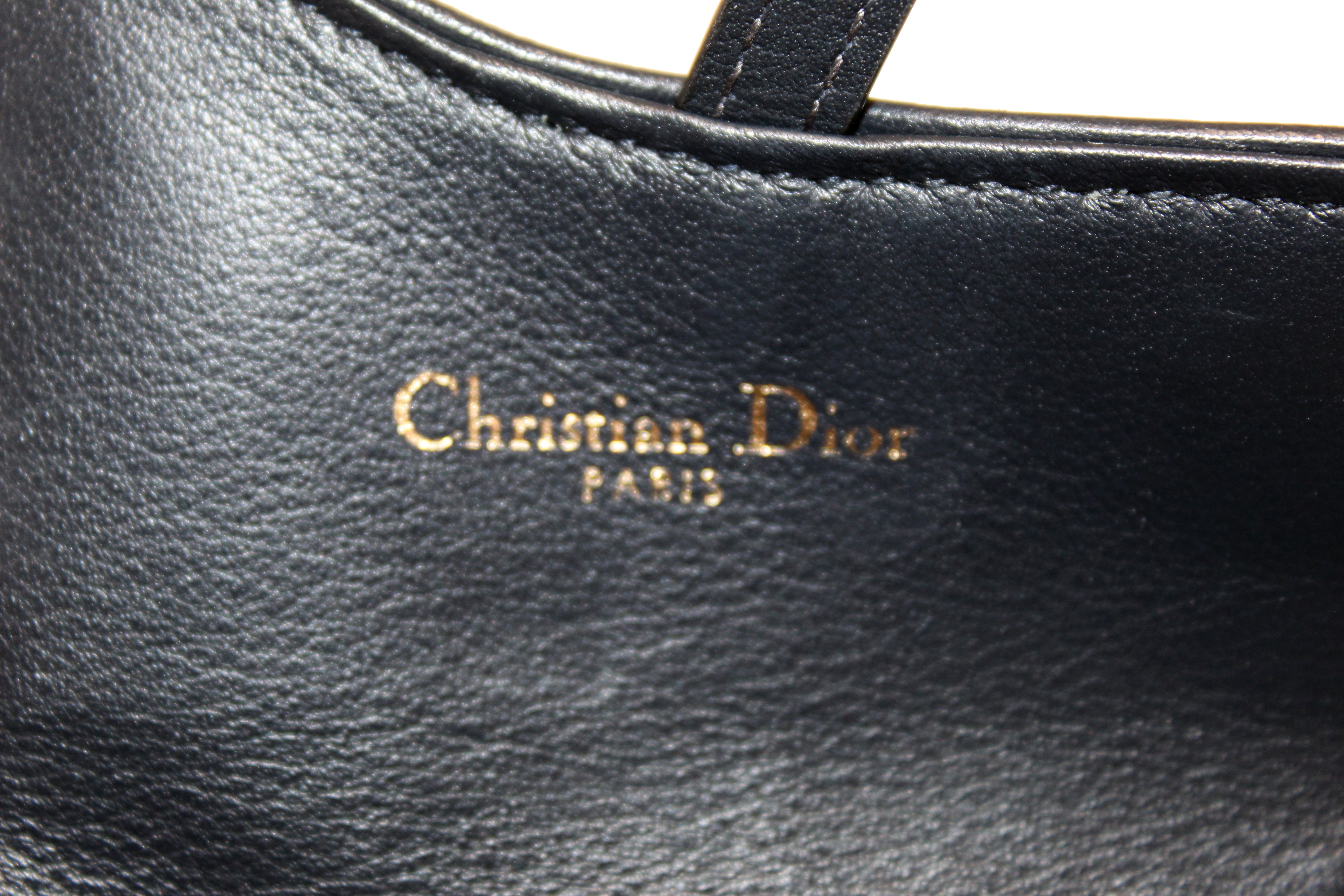 Authentic Christian Dior Blue Dior Oblique Jacquard Saddle Nano Pouch