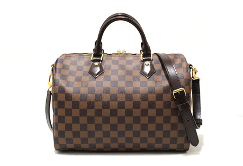 Authentic Louis Vuitton Damier Ebene Speedy 30 Bandouliere Bag