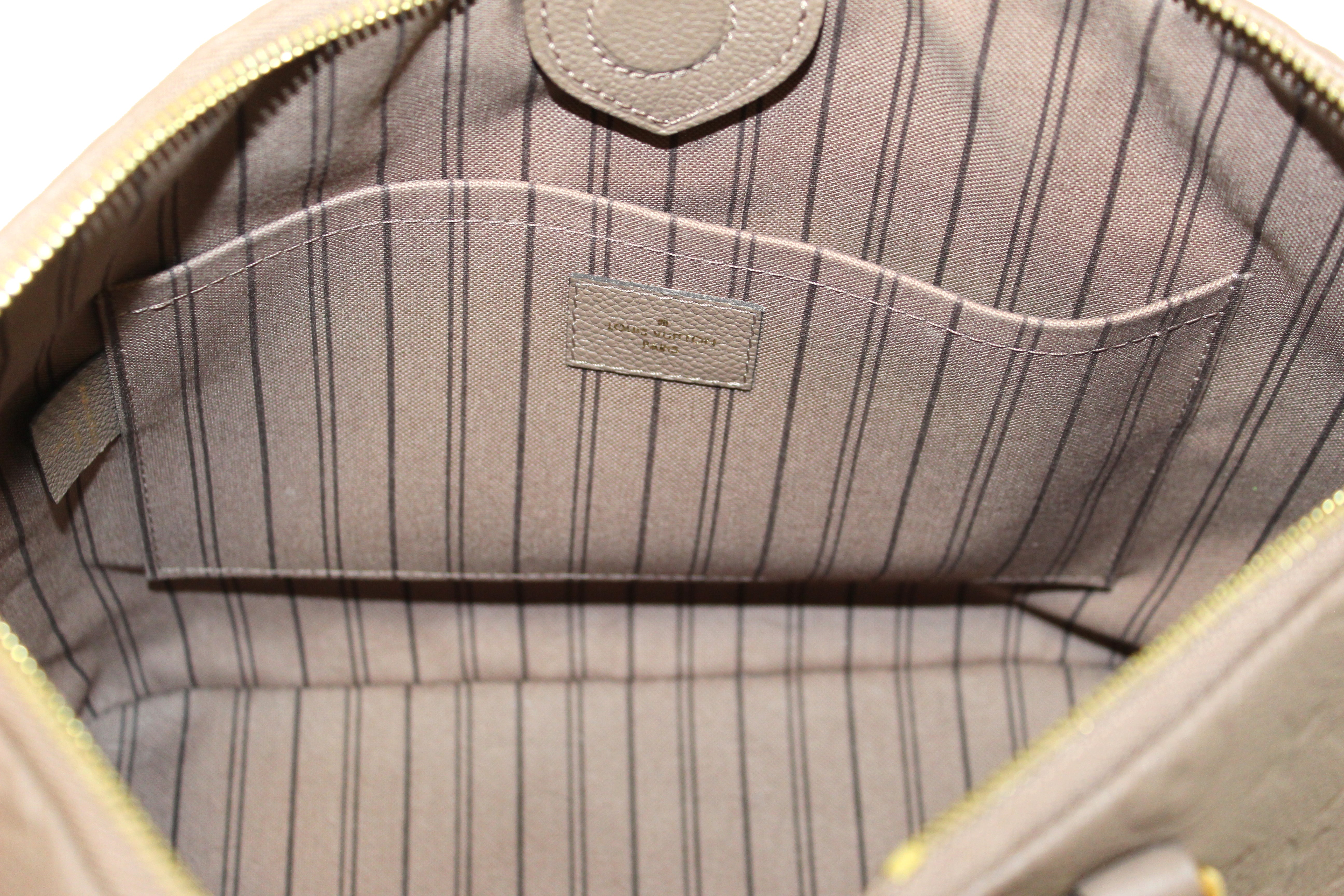 Authentic Louis Vuitton Gray Monogram Empreinte Leather Mazarine MM Bag