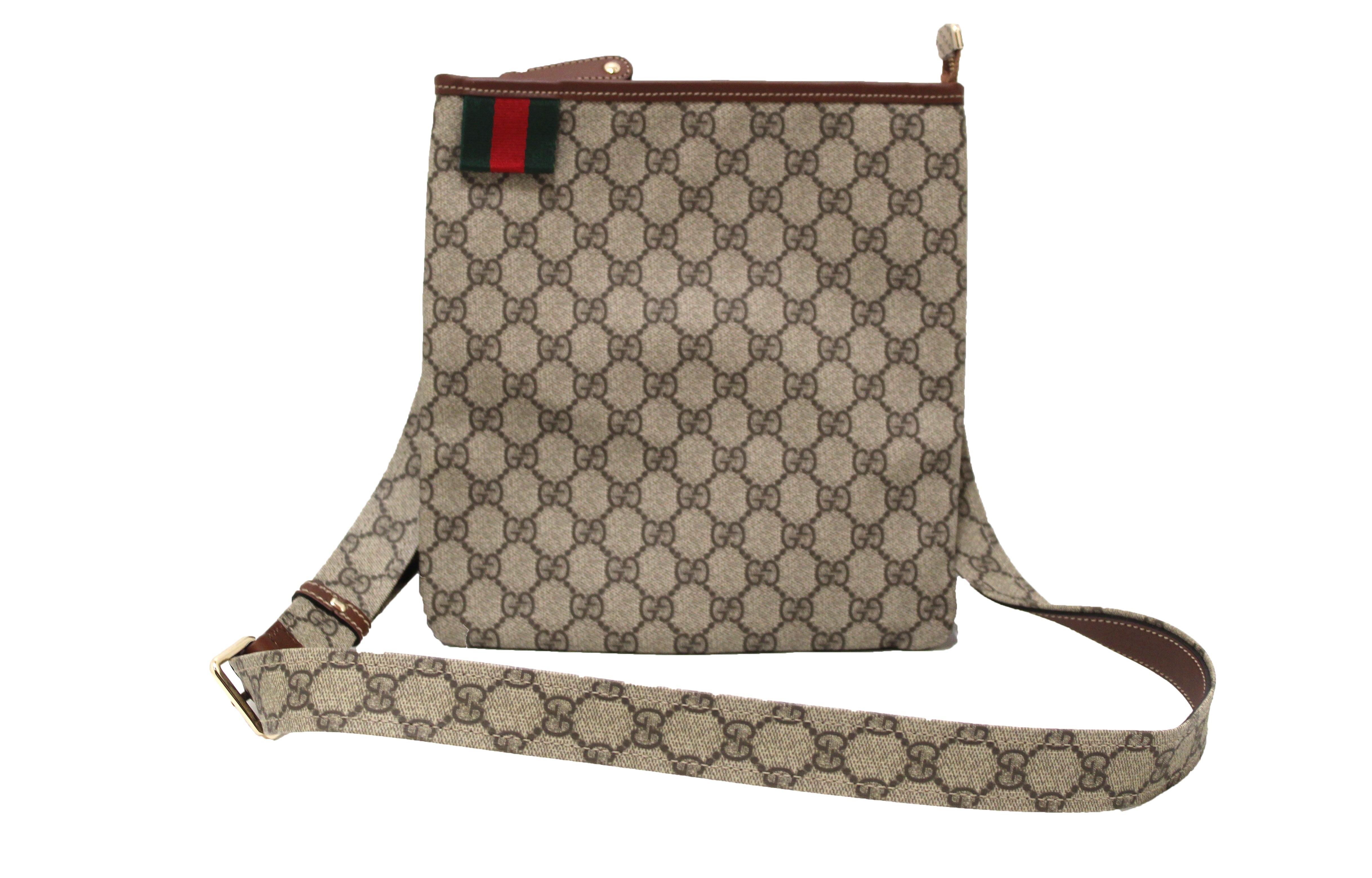 Authentic NEW Gucci Brown GG Coated Canvas Small Crossbody Bag