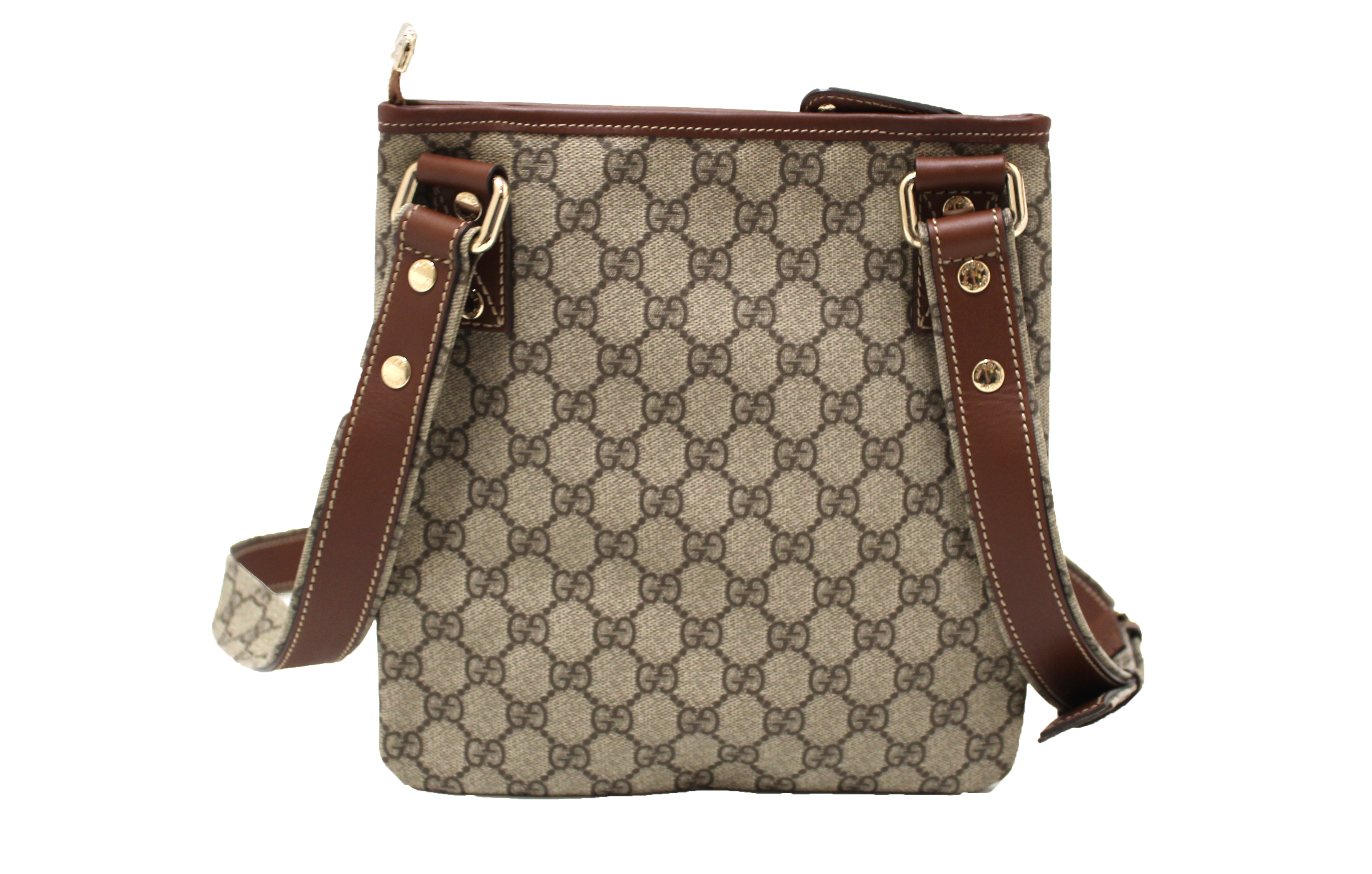Gucci Crossbody Bag Mini Pochette Purse 90666 GG Canvas Leather Brown  Authentic
