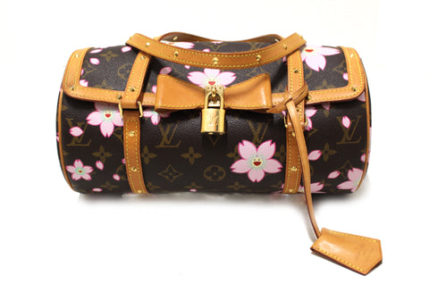 Authentic Limited Edition Louis Vuitton Monogram Cherry Blossom Papillon 26 Handbag