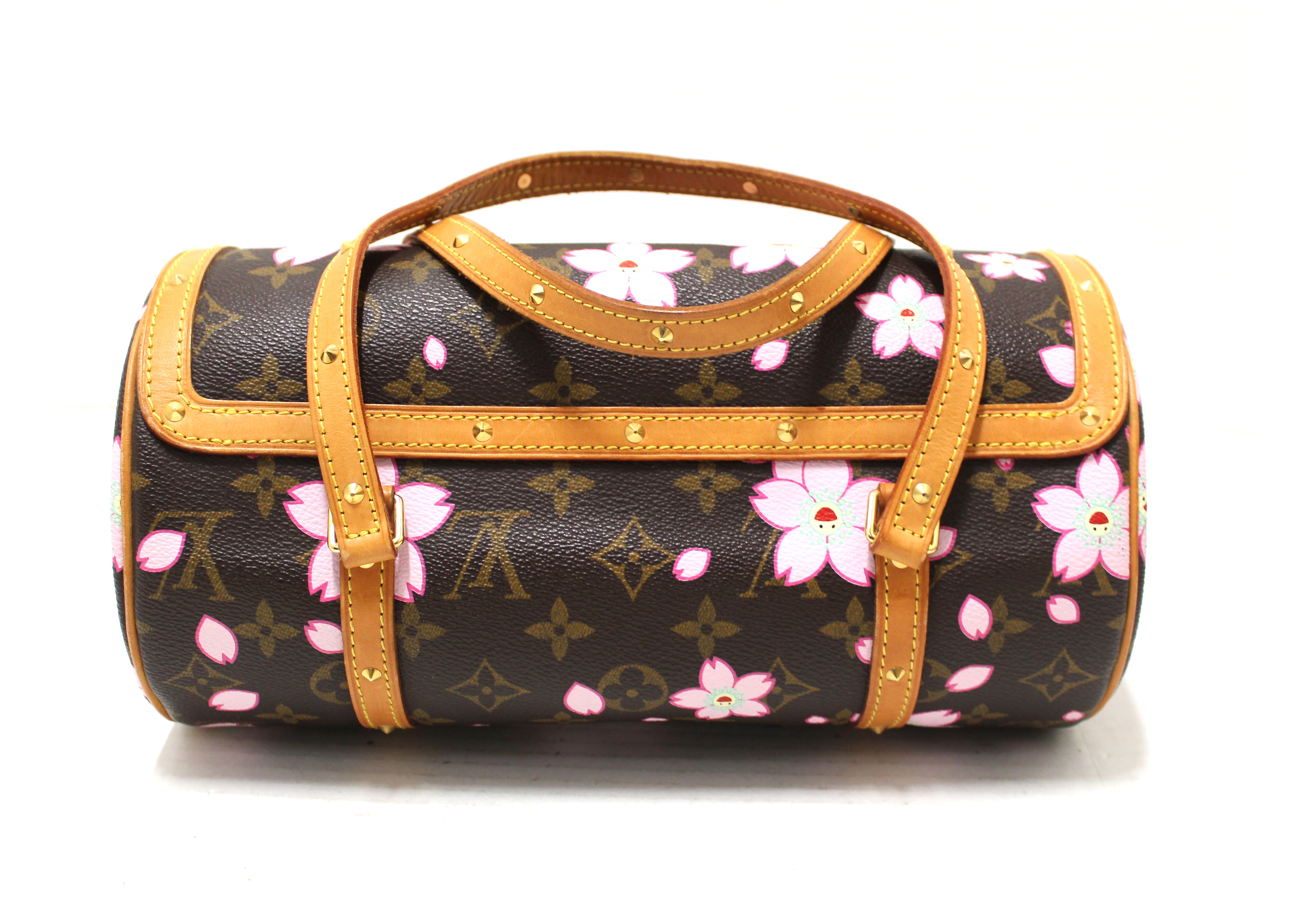 Authentic Limited Edition Louis Vuitton Monogram Cherry Blossom Papillon 26 Handbag