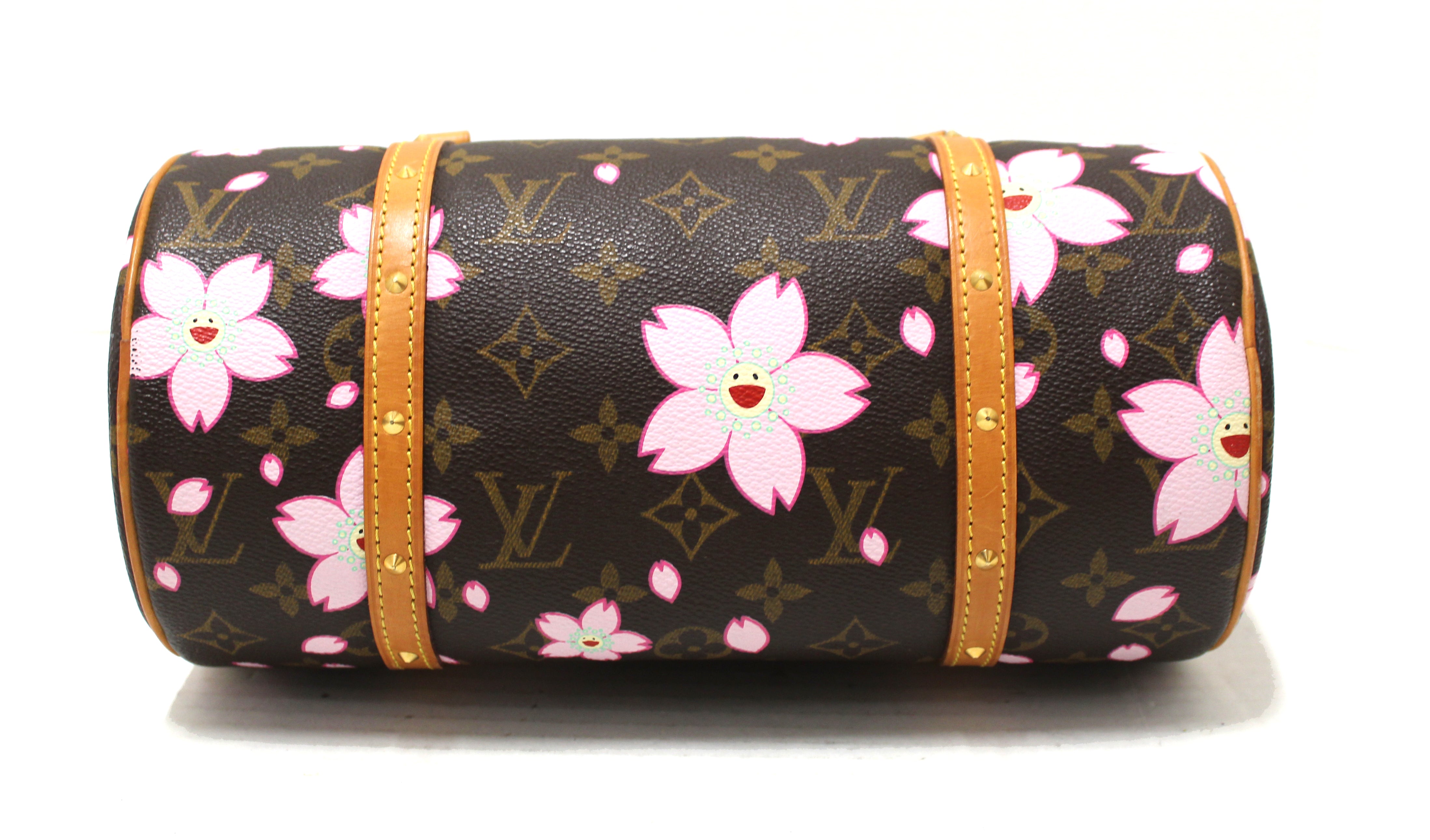 Authentic Limited Edition Louis Vuitton Monogram Cherry Blossom Papillon 26 Handbag