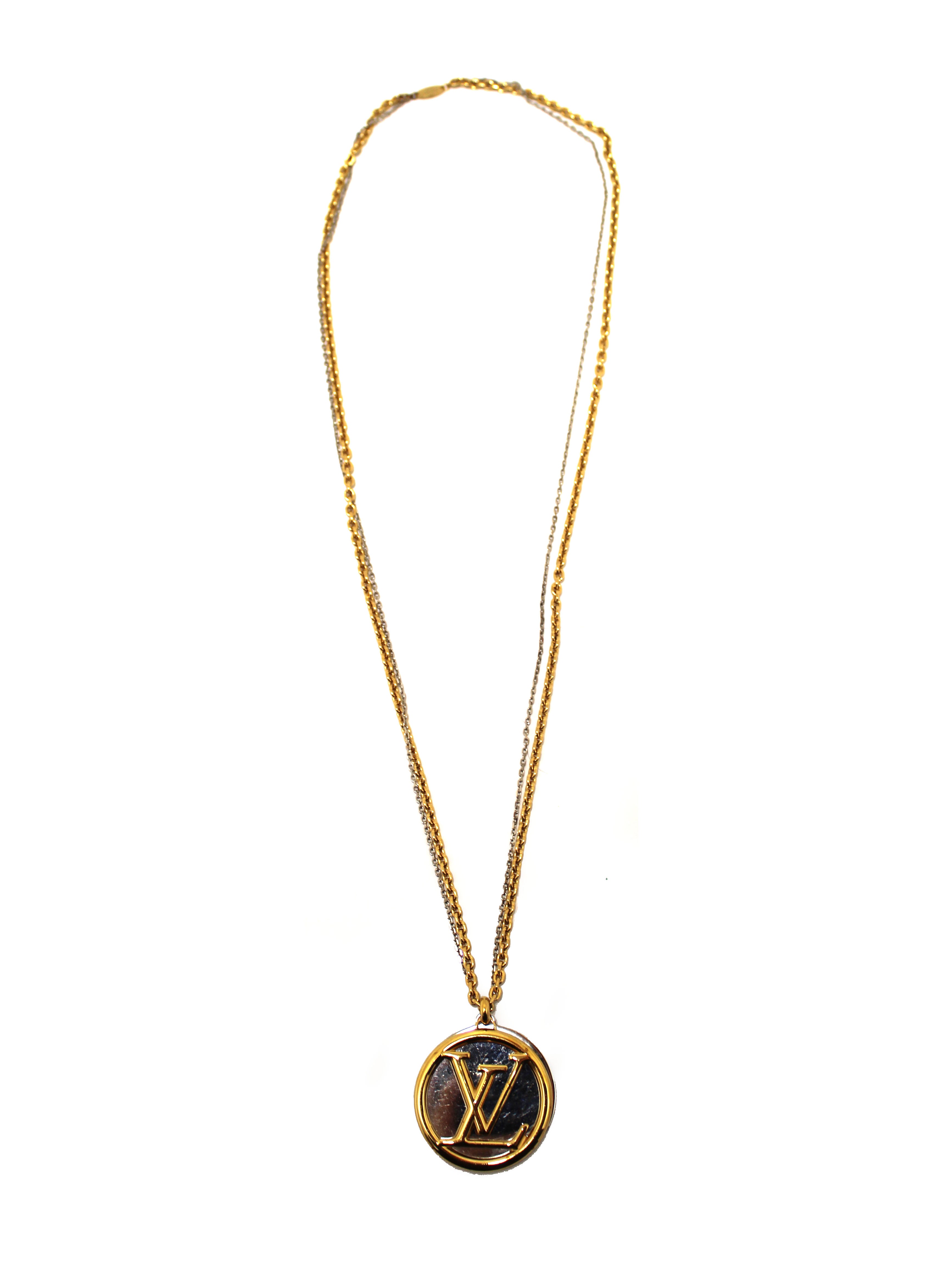 Louis Vuitton Necklace Collier LV Pastel Initial Monogram Silver Lacquer  Rainbow