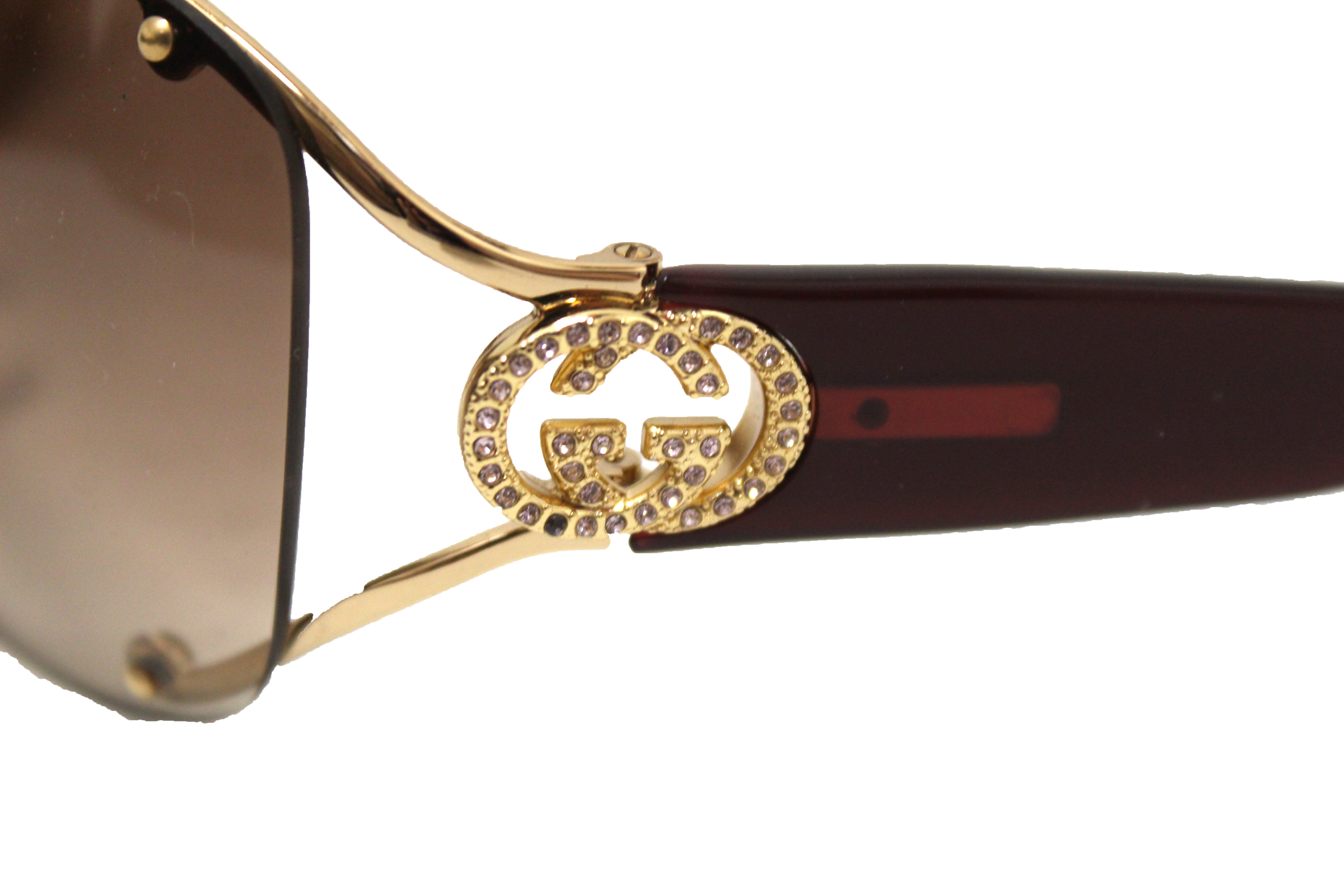 Authentic Gucci Brown GG Crystal 2820/F/S Sunglasses