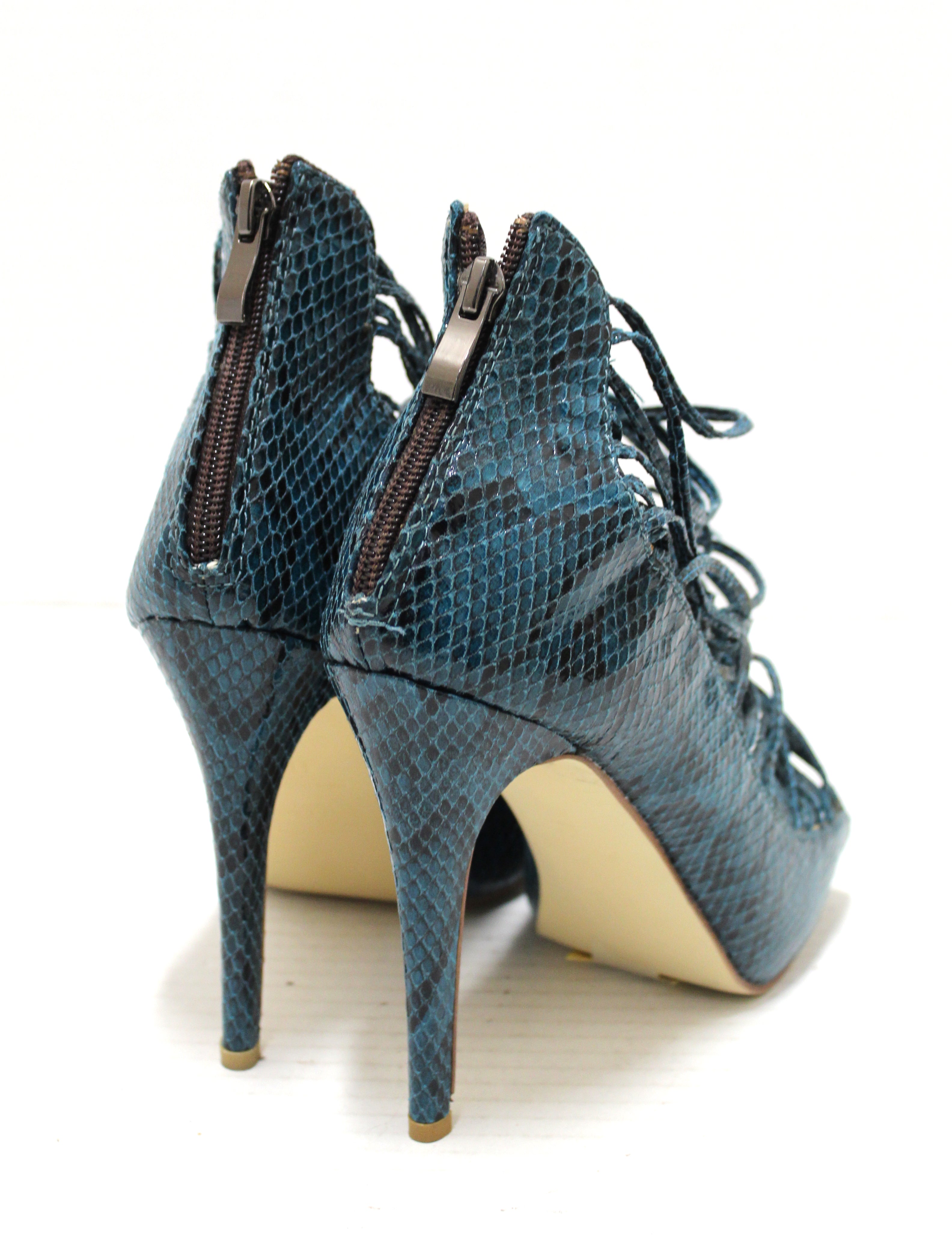 Authentic Jimmy Choo Green Snakeskin Embossed Strap Pump Heel size